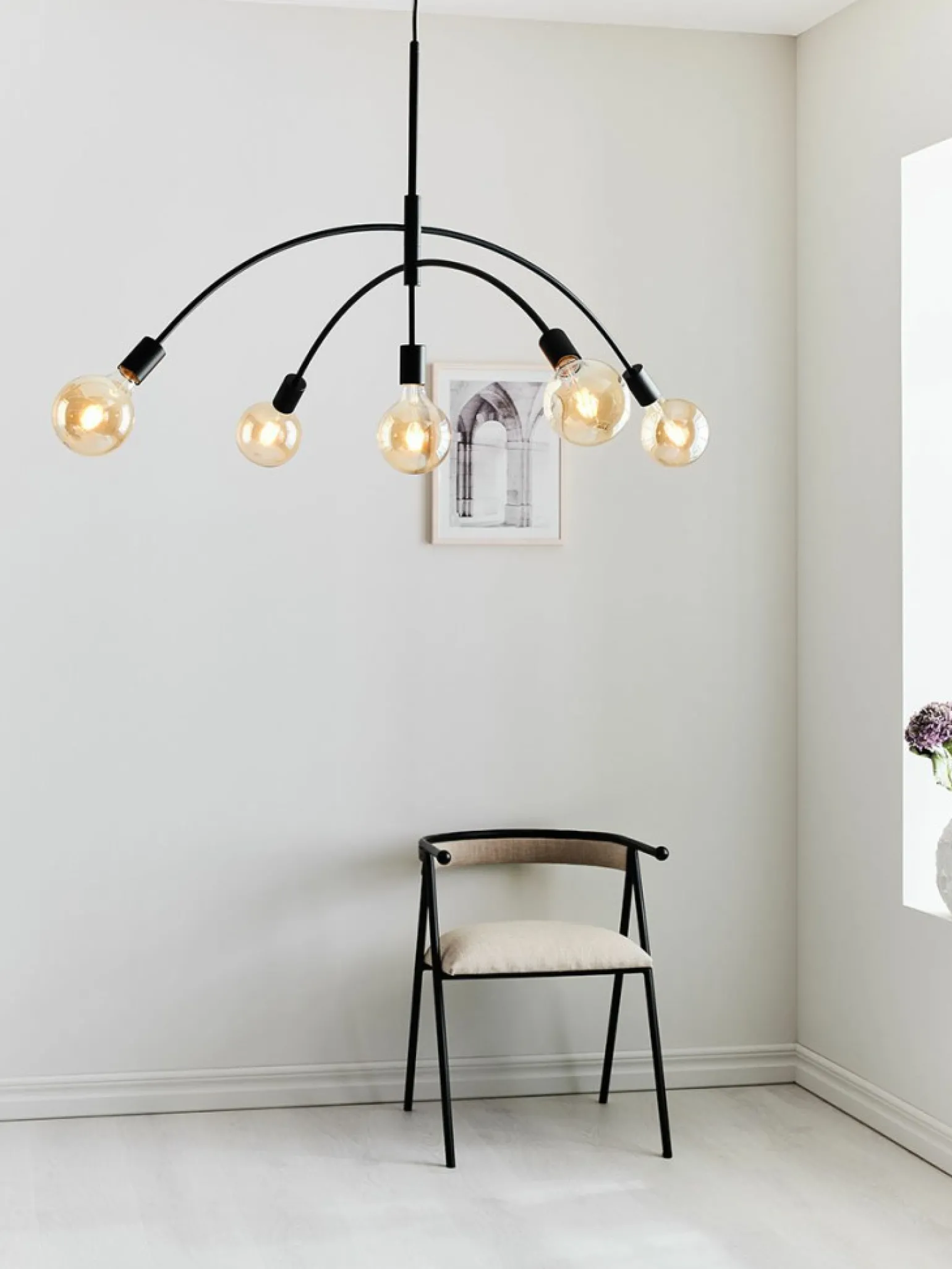 Sale Czarna lampa wisząca z regulacją wysokości 108282 | Kaja Oświetlenie Żyrandole Nowoczesne