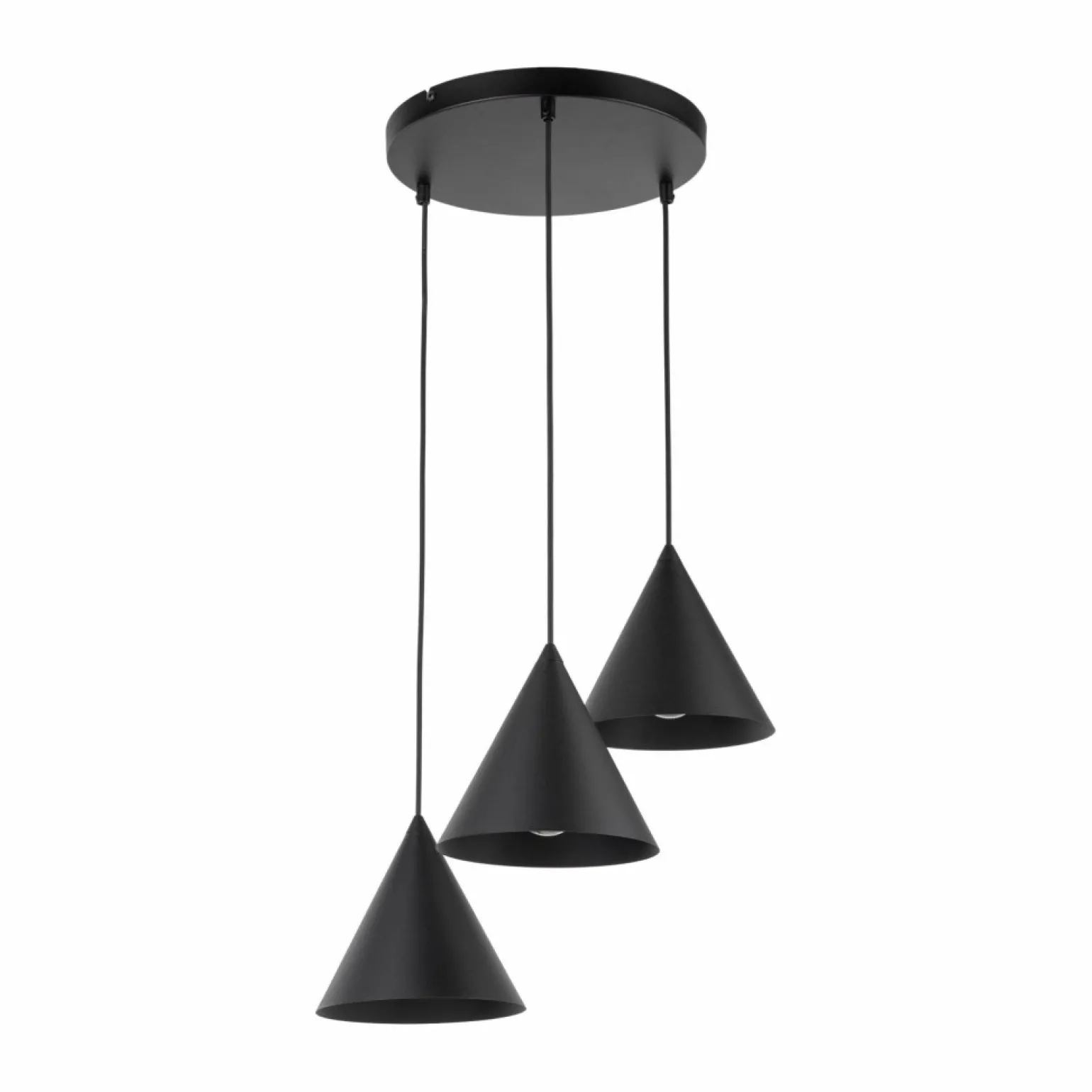 New Czarna lampa wisząca ze stożkowymi kloszami TK 10067 CONO | Kaja Żyrandole Nowoczesne