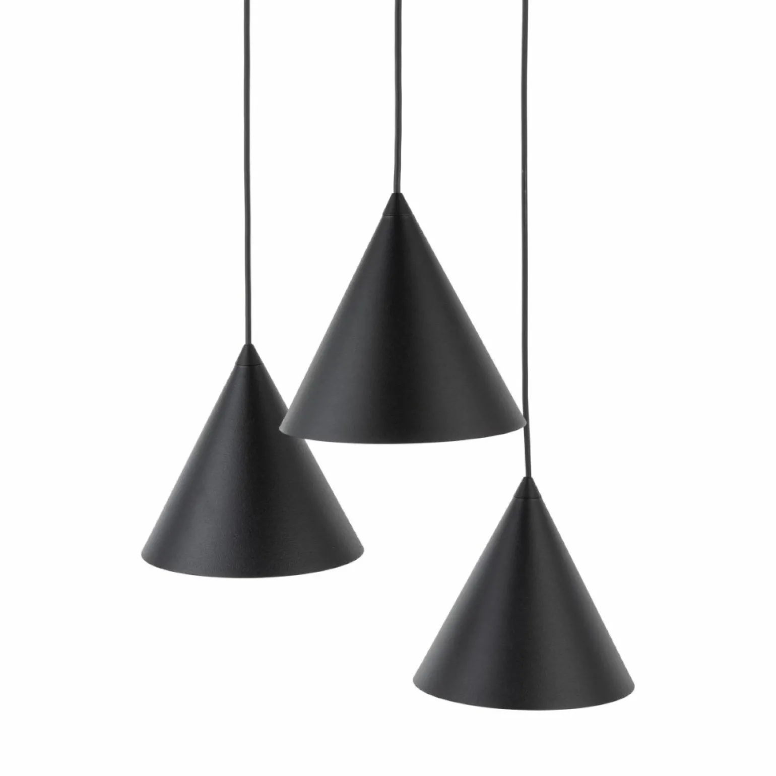 New Czarna lampa wisząca ze stożkowymi kloszami TK 10067 CONO | Kaja Żyrandole Nowoczesne