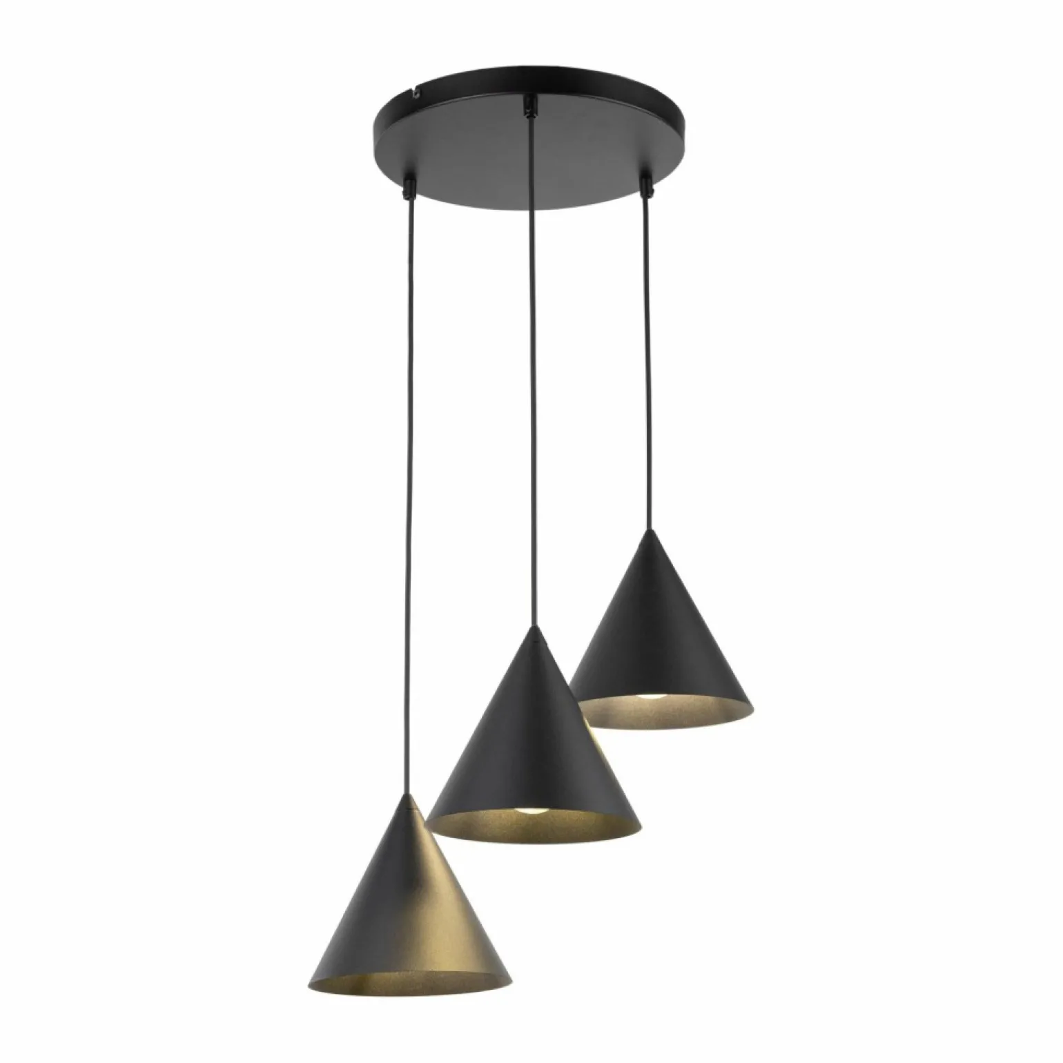 New Czarna lampa wisząca ze stożkowymi kloszami TK 10067 CONO | Kaja Żyrandole Nowoczesne