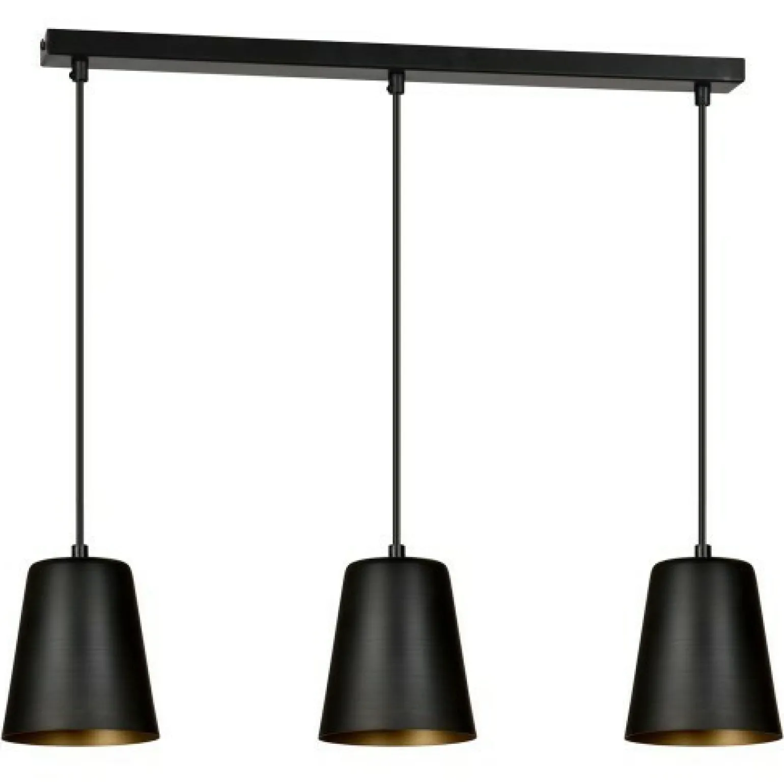 Clearance Czarna lampa wisząca ze złotym wnętrzem klosza 415/3 | Kaja Żyrandole Nowoczesne