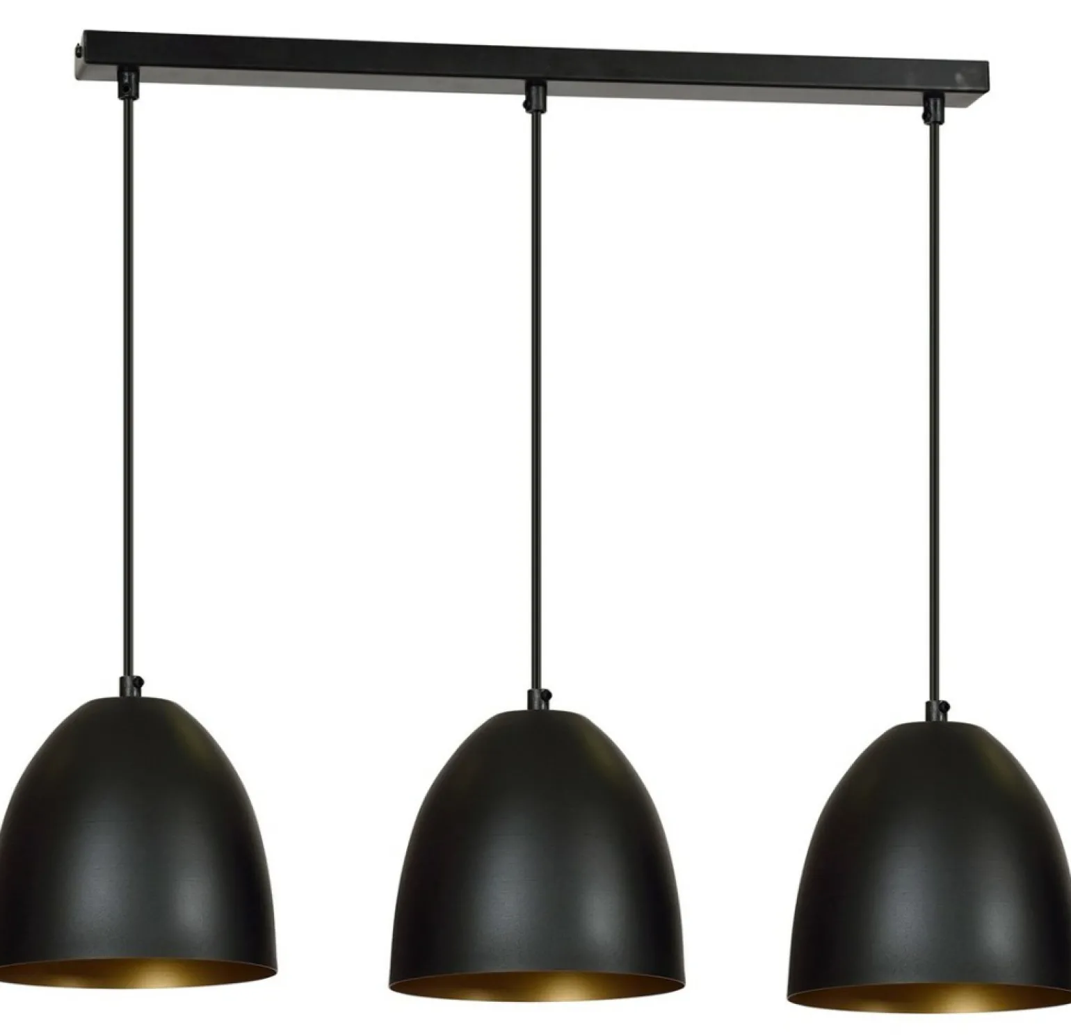 Sale Czarna lampa wisząca ze złotym wnętrzem klosza 410/3 | Kaja Żyrandole Nowoczesne