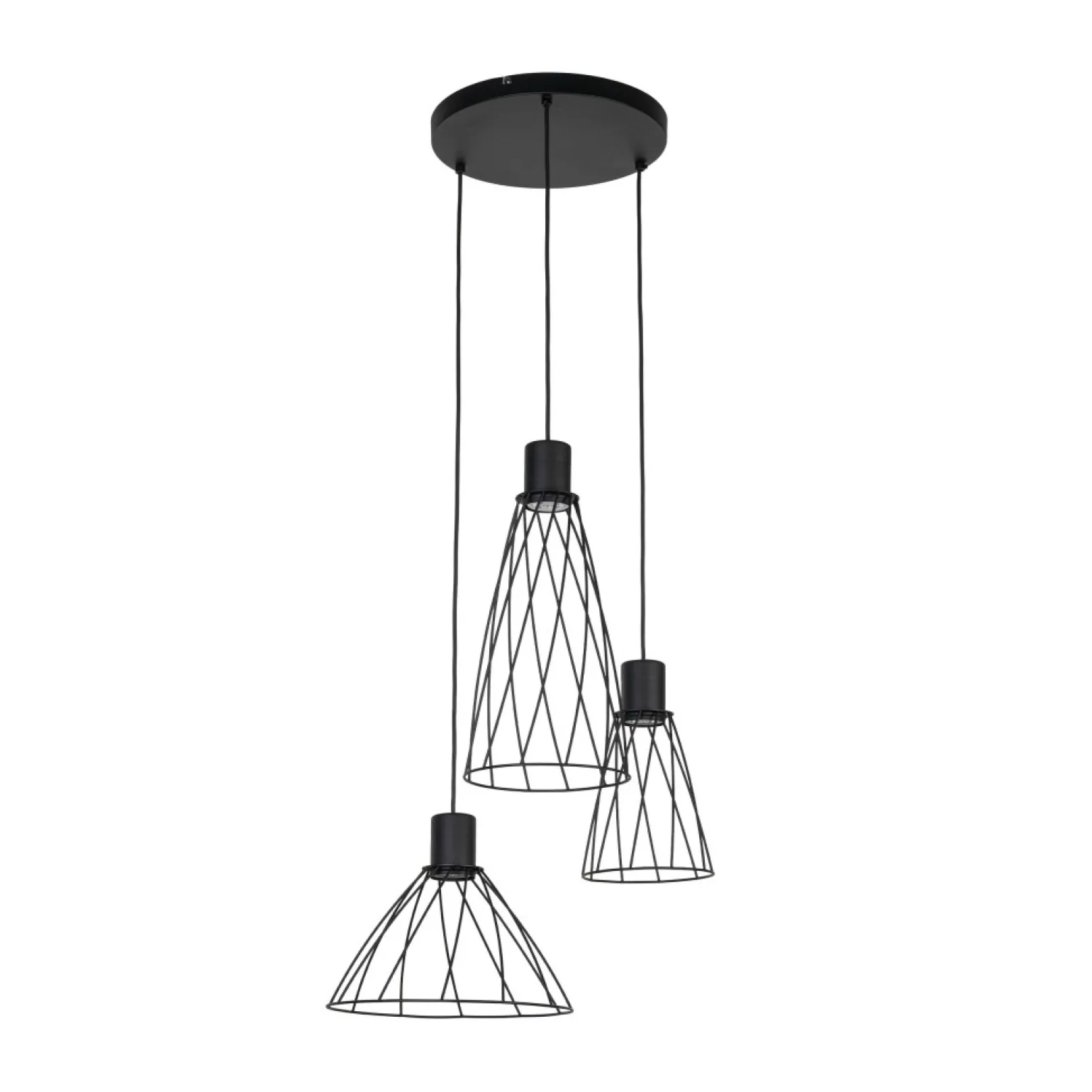 Fashion Czarna lampa z drucianymi kloszami TK 10187 MODESTO BLACK | Kaja Żyrandole Nowoczesne