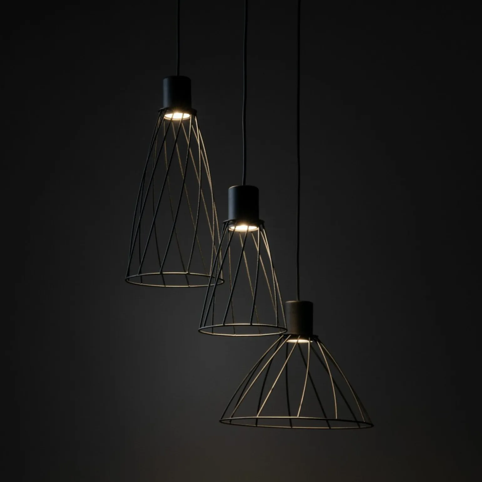 Fashion Czarna lampa z drucianymi kloszami TK 10187 MODESTO BLACK | Kaja Żyrandole Nowoczesne