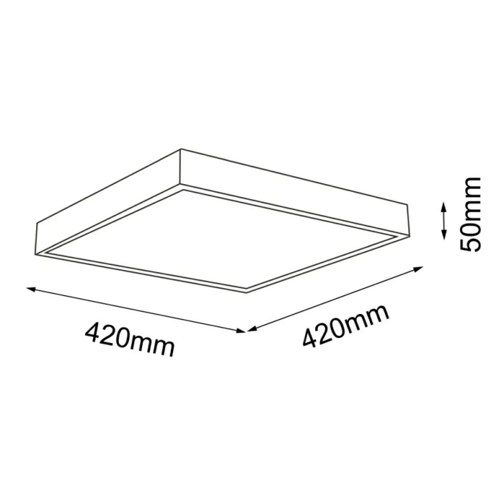 Sklep Kaja Czarna, ledowa lampa sufitowa 42x42cm 4000K ANT 8450 NOMI | Kaja* Plafony Nowoczesne | Lampy Led