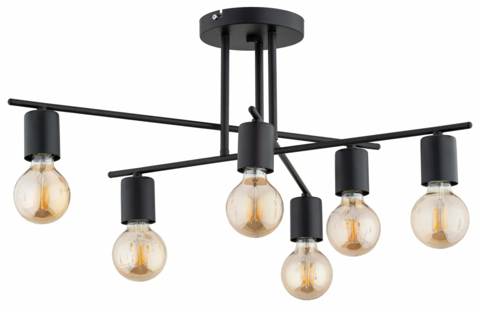 Flash Sale Czarna, loftowa lampa sufitowa do salonu AL 63189 PANAMA | Kaja Żyrandole Nowoczesne