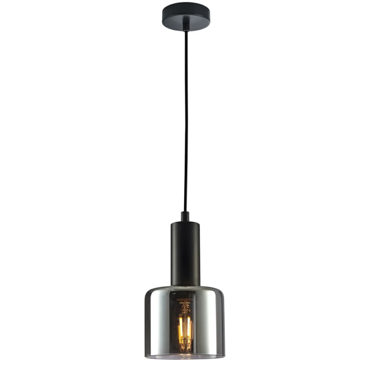 New Czarna, pojedyncza lampa wisząca PND-65342-1-BK+SG SANTIA | Kaja Żyrandole Nowoczesne