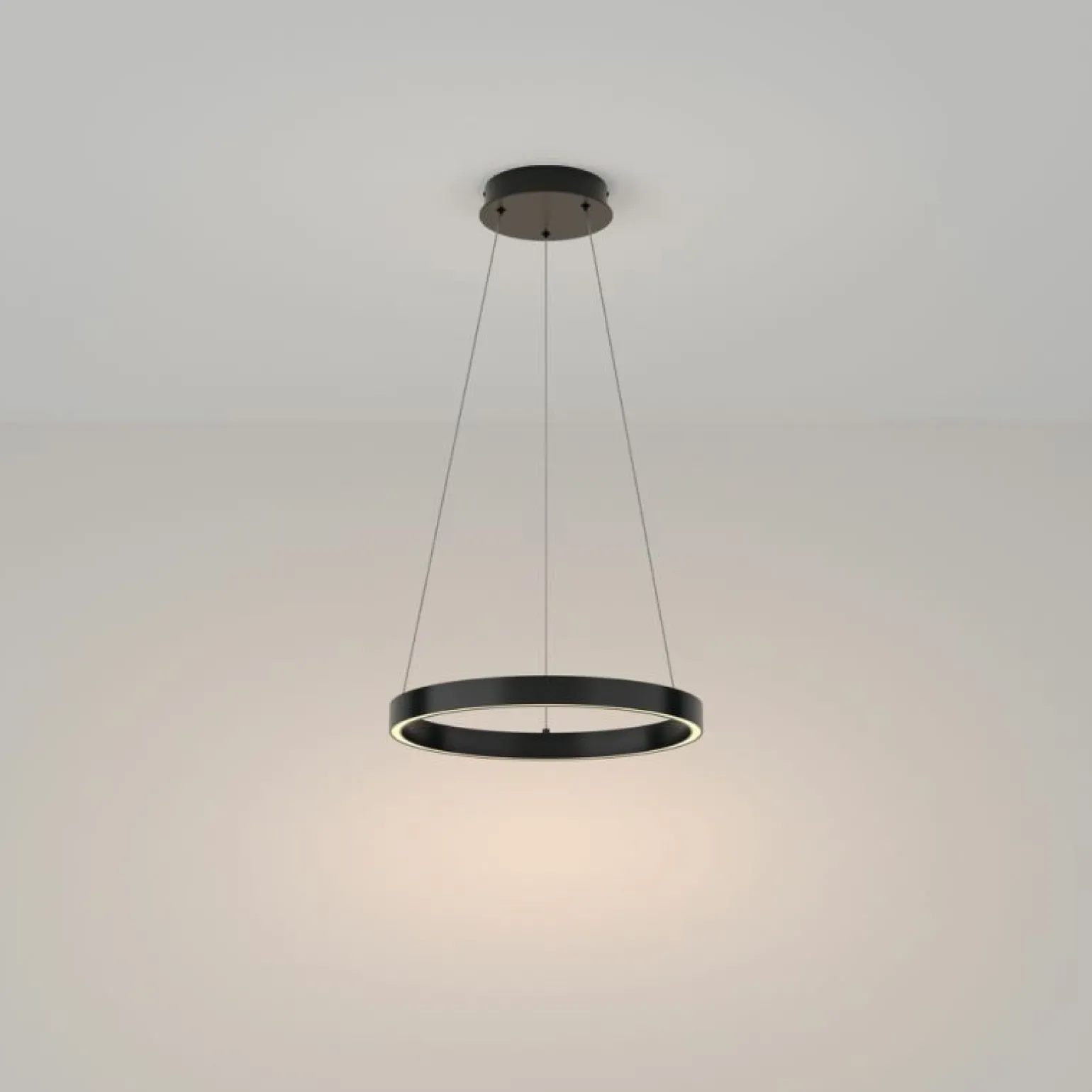 Best Czarna, regulowana lampa wisząca LED MOD058PL-L22B3K z serii RIM Żyrandole Nowoczesne