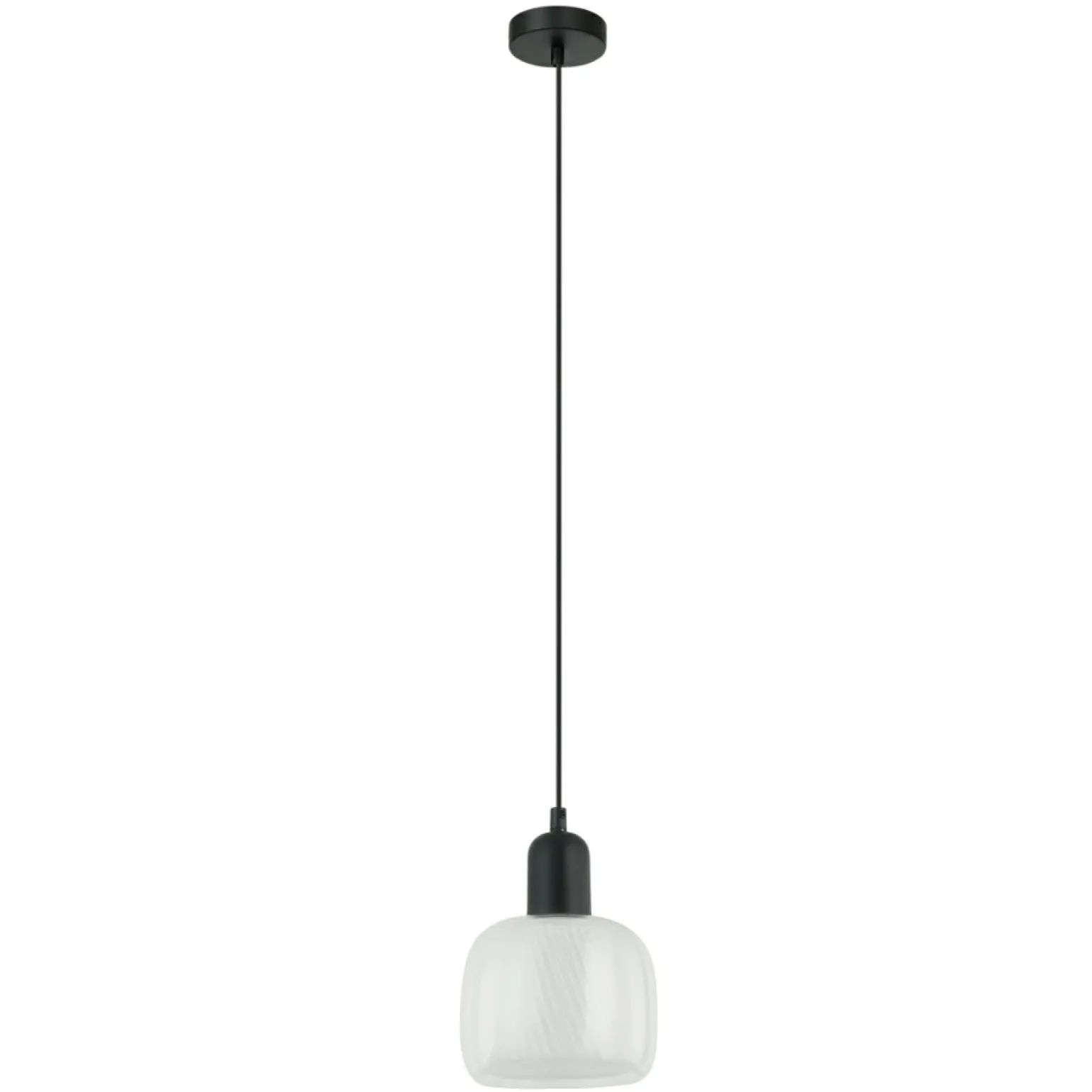 Shop Czarno-biała lampa wisząca PND-67594-1-BK+CL LAMEZIA | Kaja Żyrandole Nowoczesne