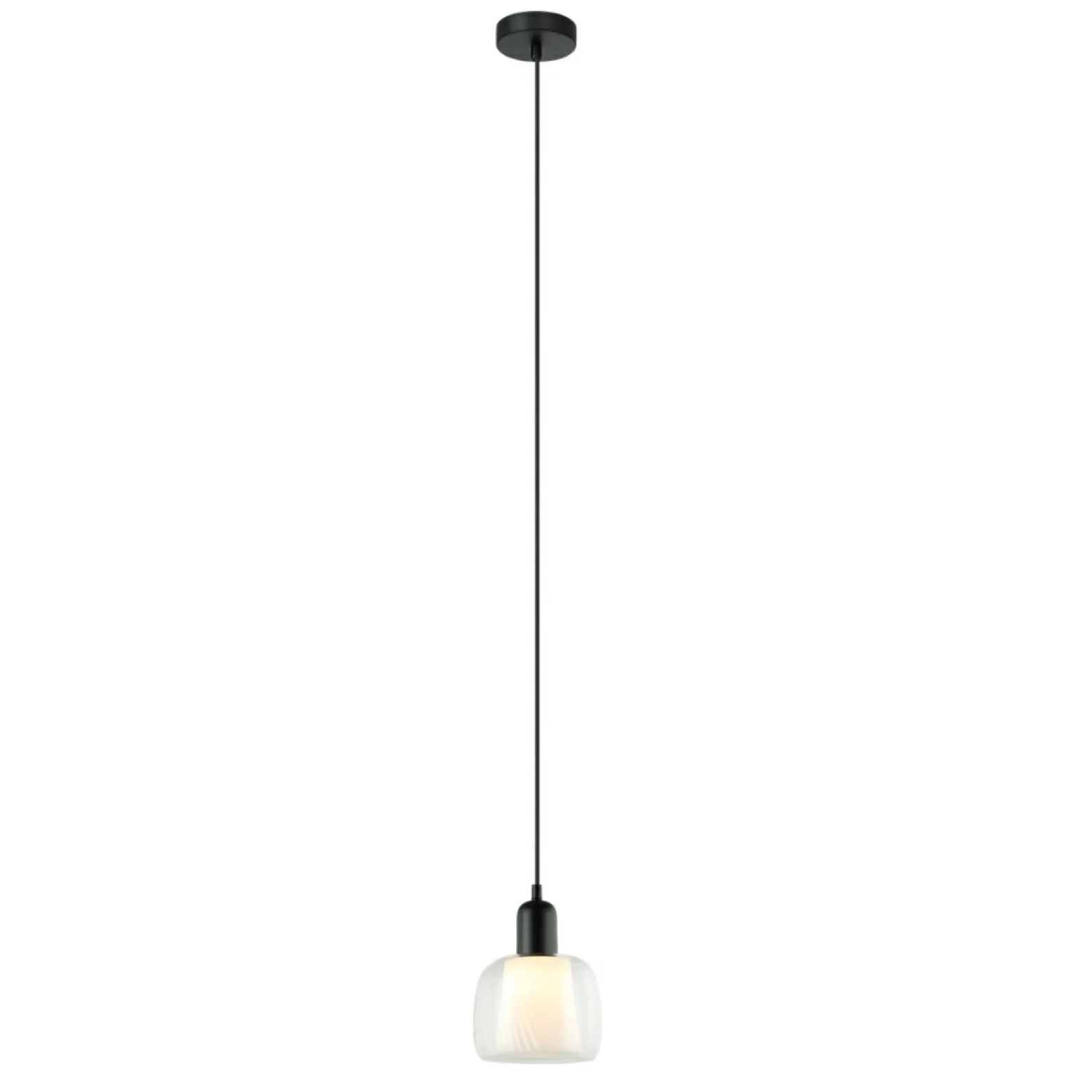 Shop Czarno-biała lampa wisząca PND-67594-1-BK+CL LAMEZIA | Kaja Żyrandole Nowoczesne