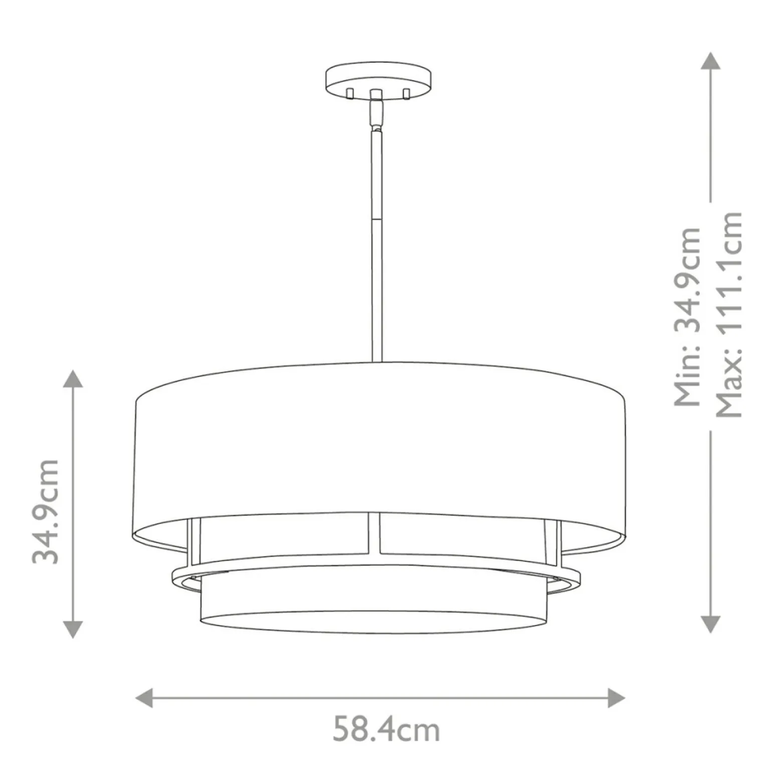 Best Czarno-biała lampa wisząca z abażurem HK-GRAHAM-L-BK z serii GRAHAM Żyrandole Nowoczesne