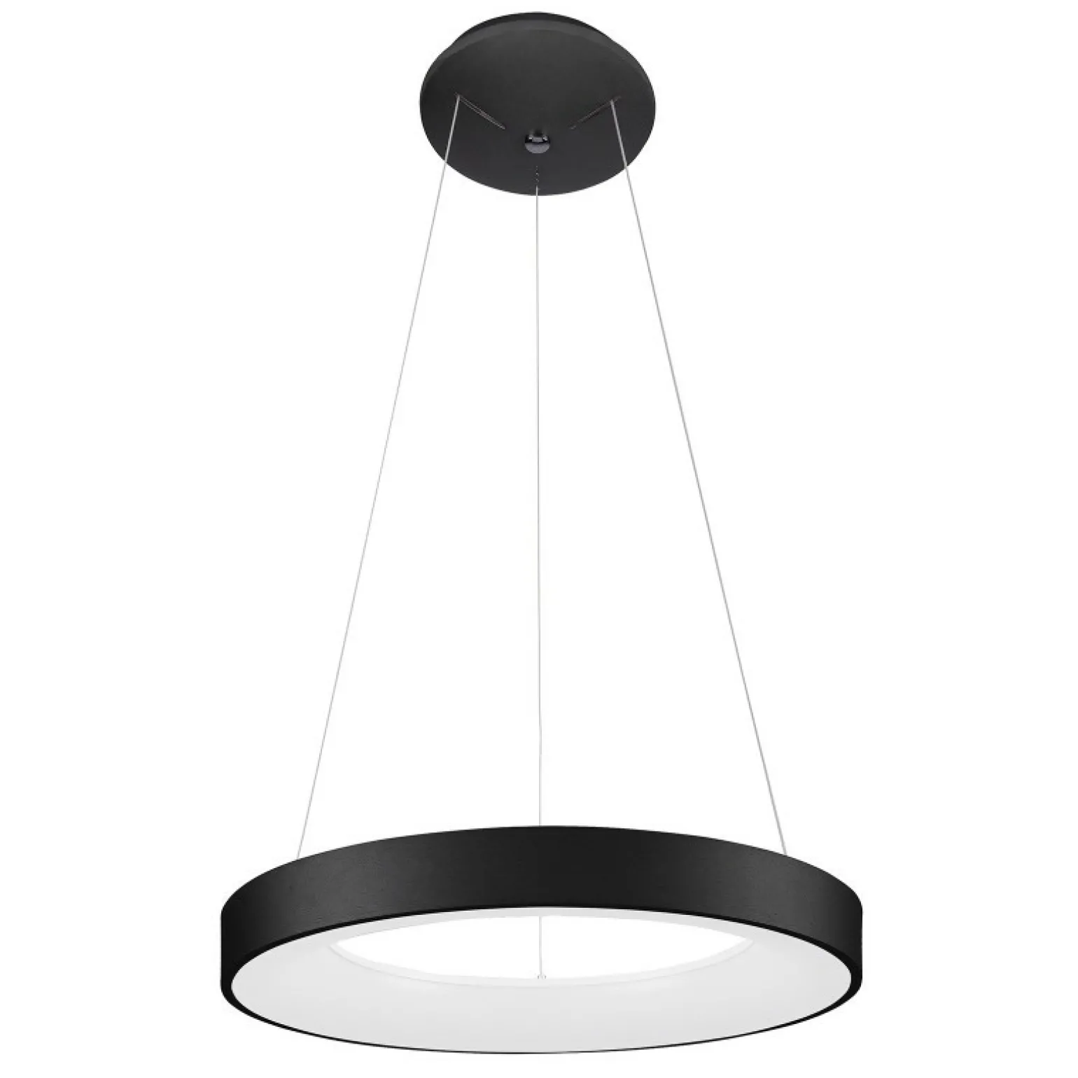 Sale Czarno-biała obręcz wisząca LED 48cm 4000K 5304-840RP-BK-4 - GIULIA Żyrandole Nowoczesne
