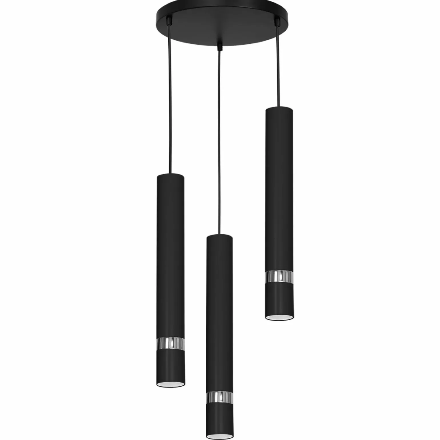 Sale Czarno-srebrne tuby, lampa wisząca LX 5153 z serii RENO | Kaja Żyrandole Nowoczesne