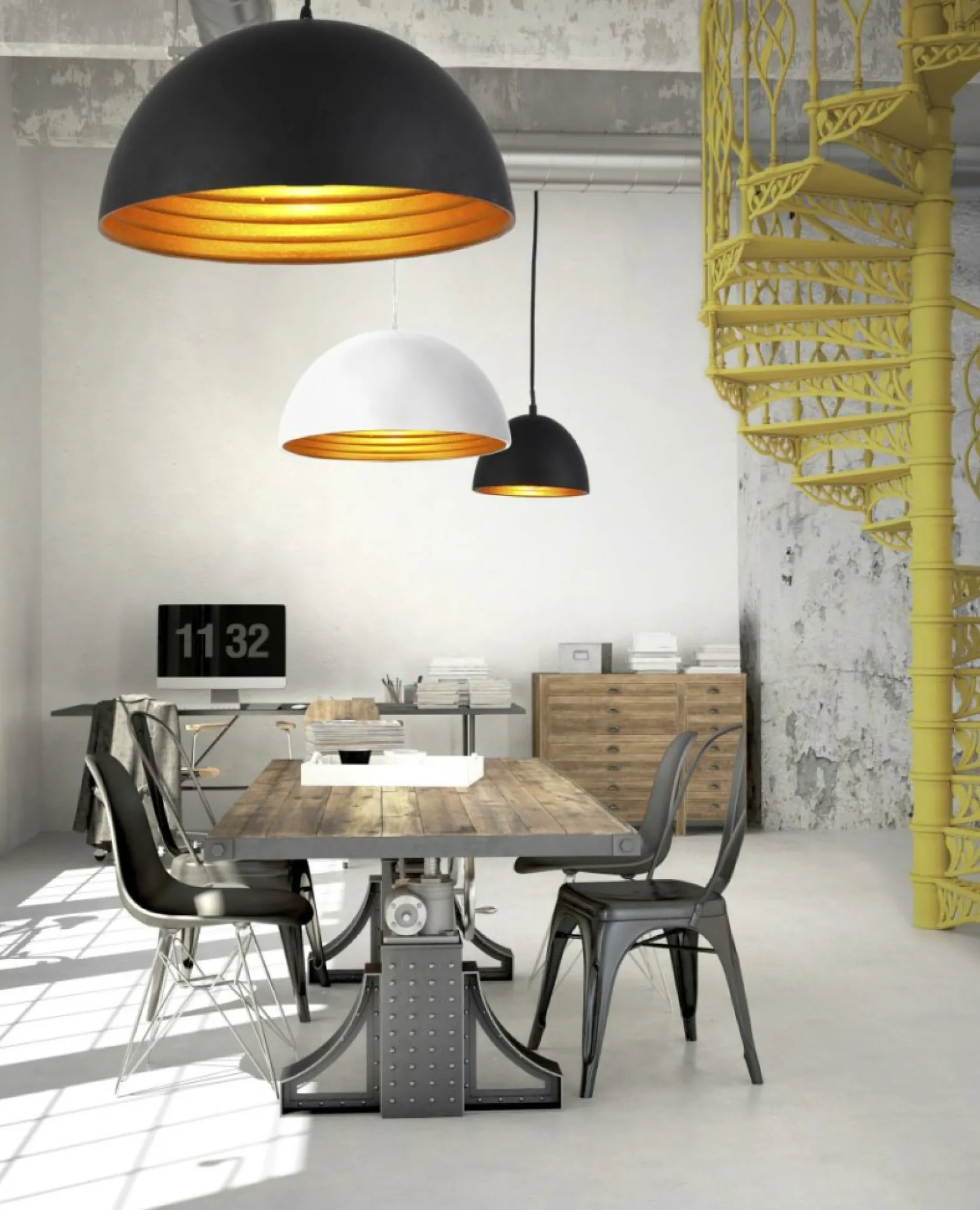 Clearance Czarno-złota, kopułowa lampa wisząca ⌀18cm AZ1393 MODENA | Kaja Żyrandole Nowoczesne