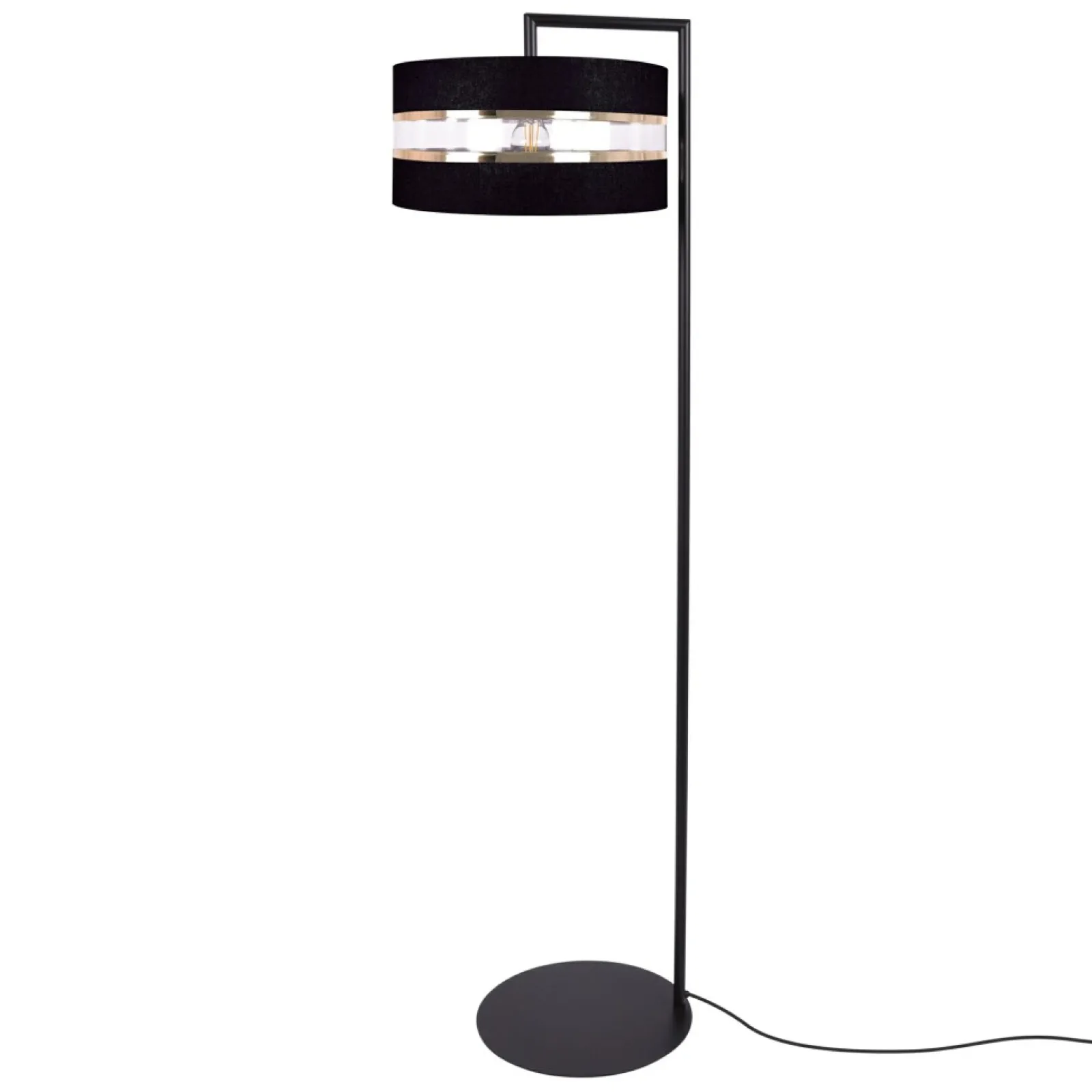 Sklep Kaja Czarno-złota lampa podłogowa, do salonu K-5205 z serii NICEA | Kaja* Lampy Podłogowe Z Abażurem | Lampy Podłogowe