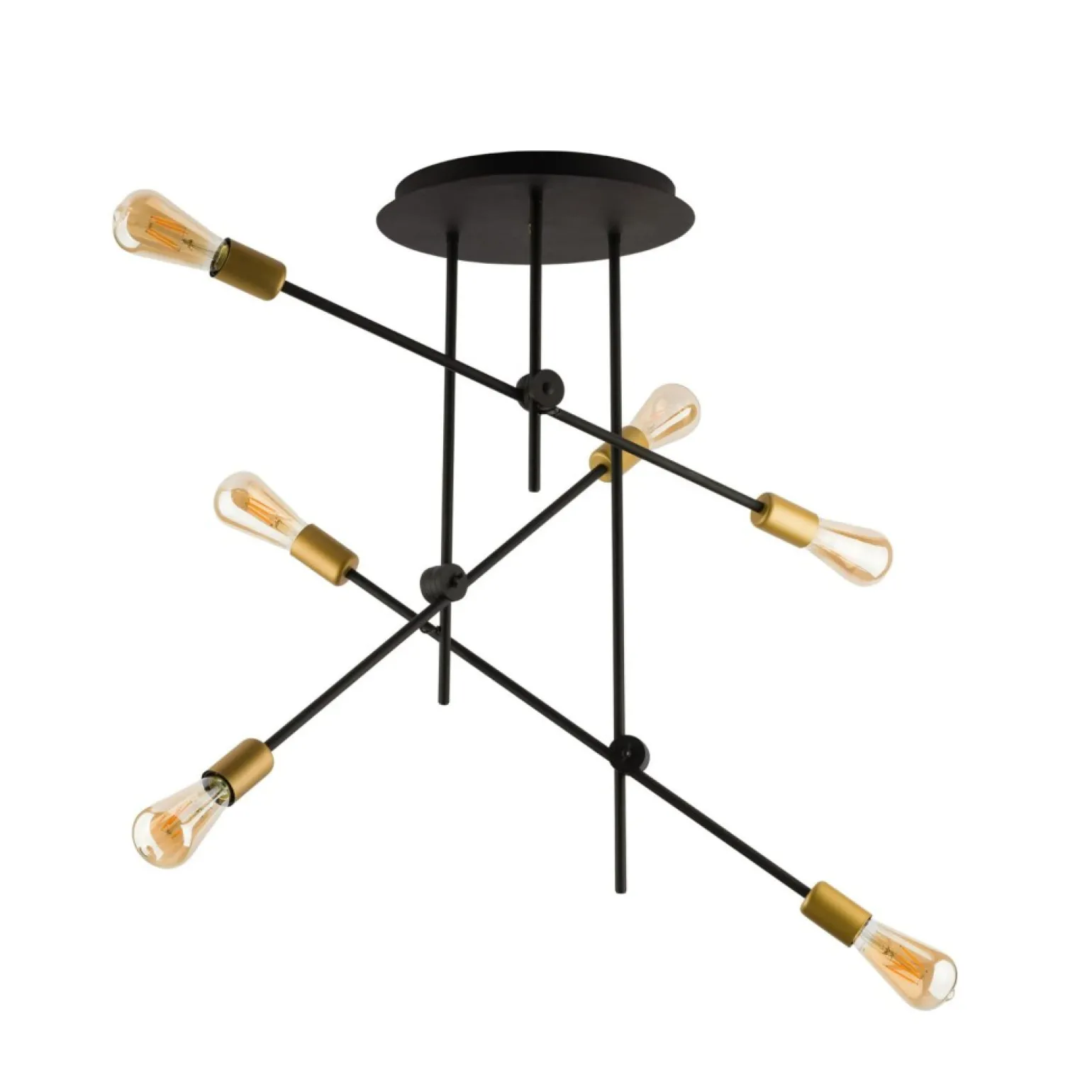 Best Sale Czarno-złota lampa sufitowa do salonu 9297 | Kaja Oświetlenie Żyrandole Nowoczesne
