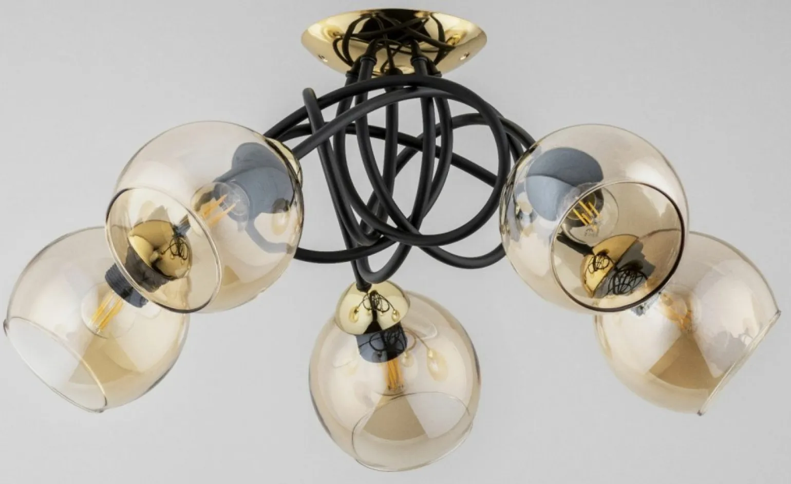 Best Sale Czarno-złota lampa sufitowa do sypialni AL 63176 MODENA | Kaja Żyrandole Nowoczesne