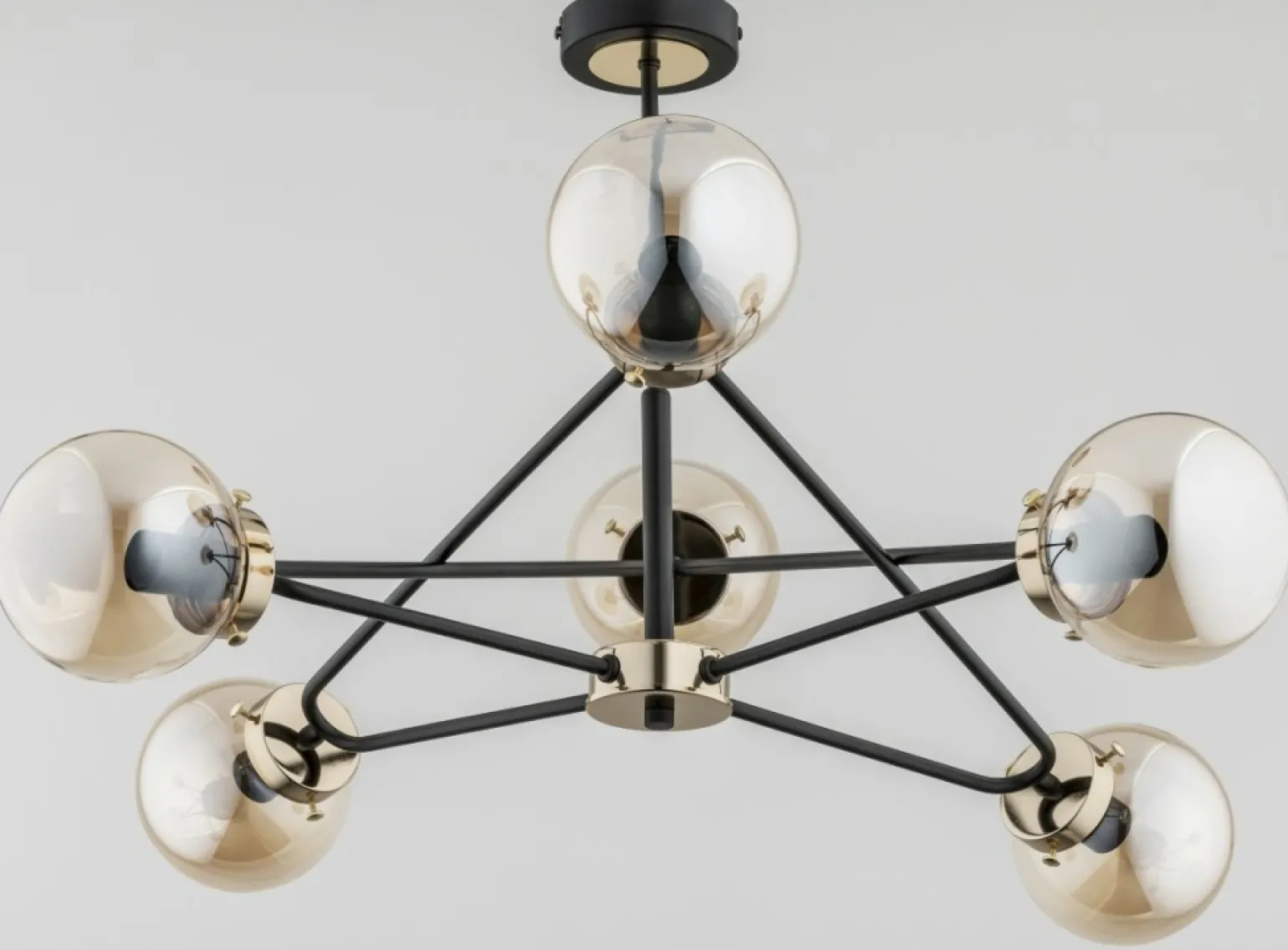 Flash Sale Czarno-złota lampa sufitowa w eleganckim stylu AL 25626 | Kaja Żyrandole Nowoczesne