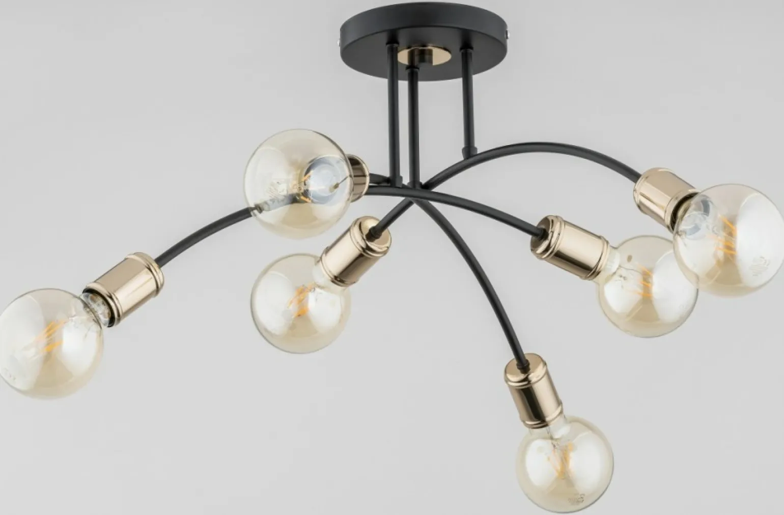 Flash Sale Czarno-złota lampa sufitowa w loftowym stylu AL 60817 | Kaja Żyrandole Nowoczesne
