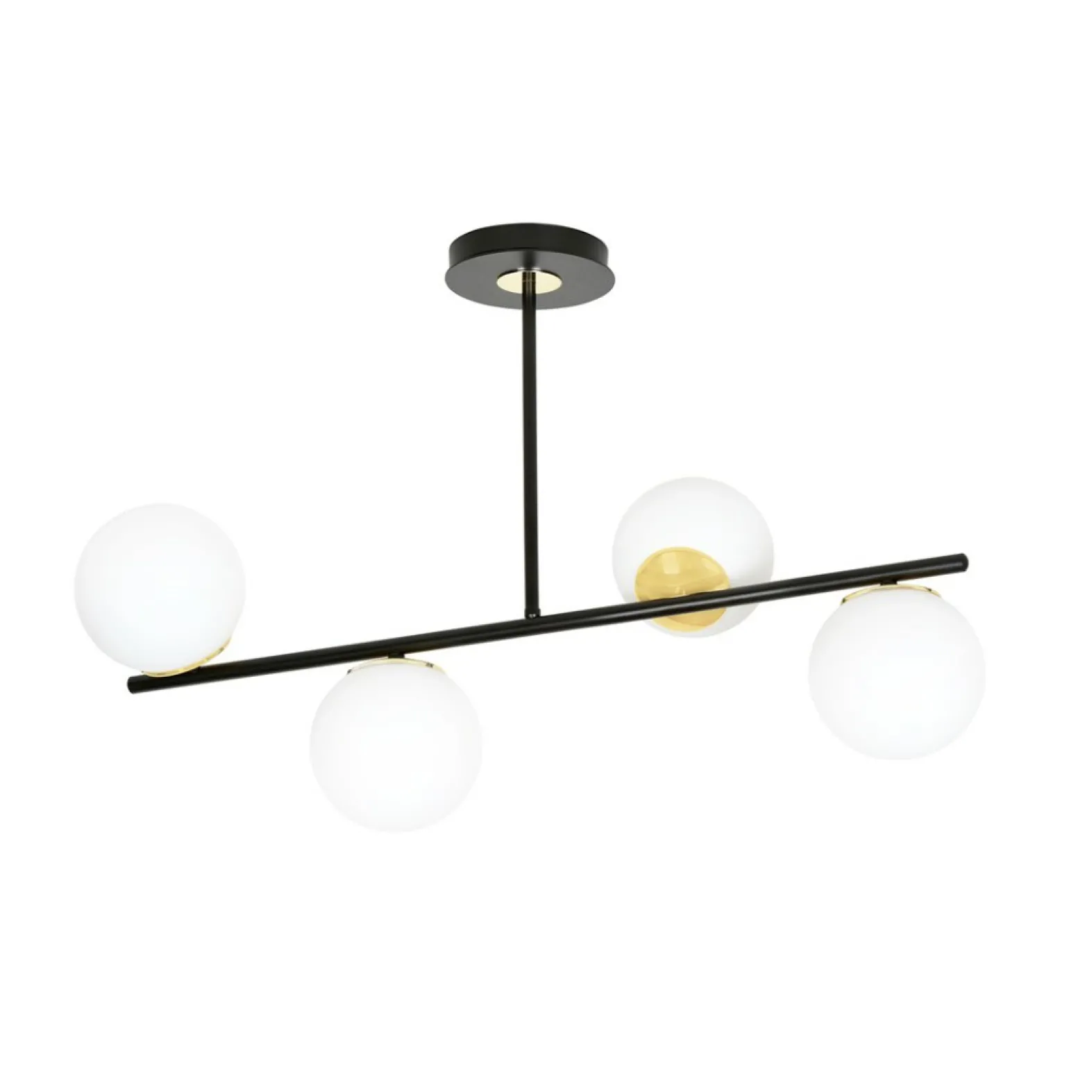 Sale Czarno-złota lampa sufitowa z białymi kulami 1022/4 FLOKI | Kaja Żyrandole Nowoczesne