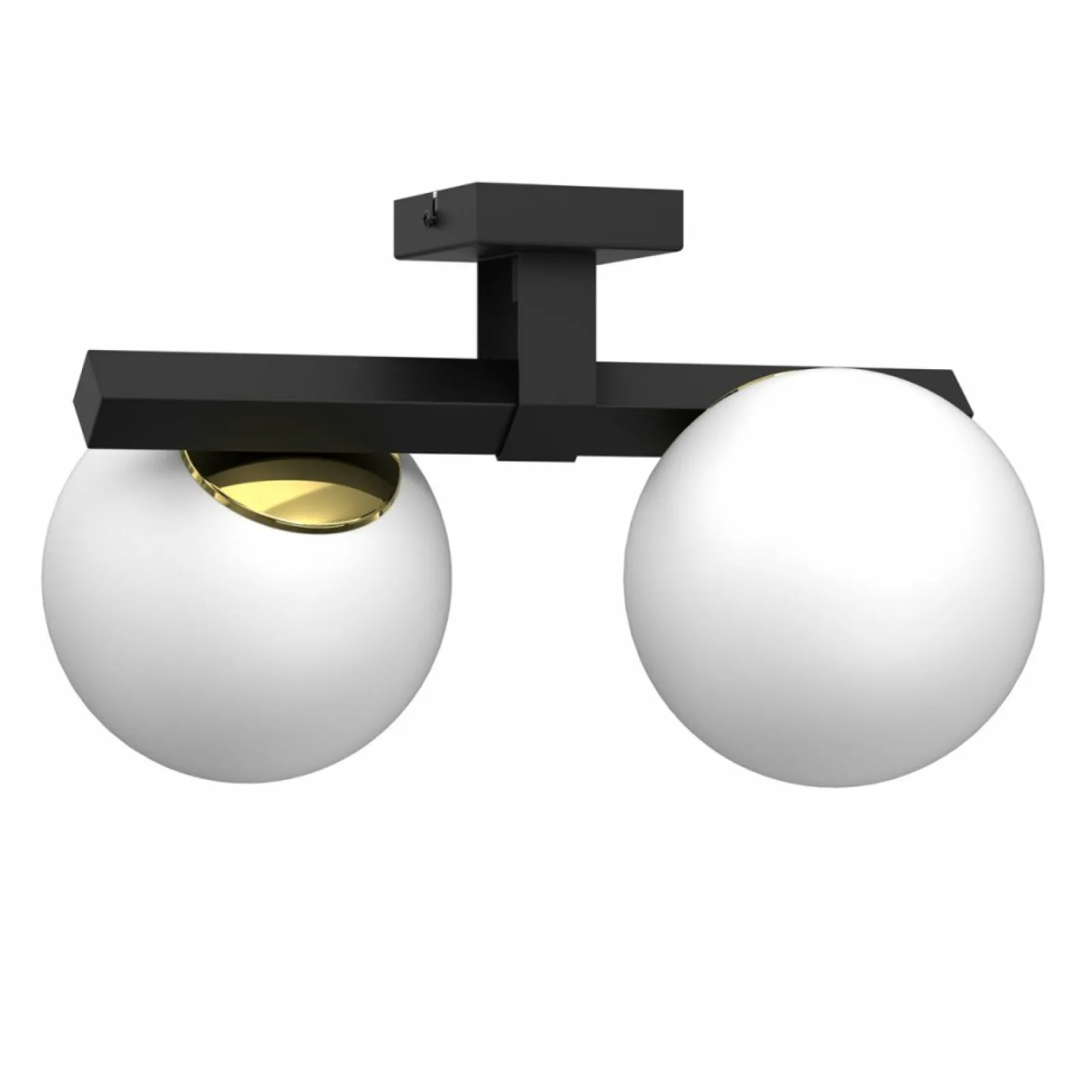 Sklep Kaja Czarno-złota lampa sufitowa z białymi kulami LX 4628 IDRIS | Kaja* Plafony Nowoczesne