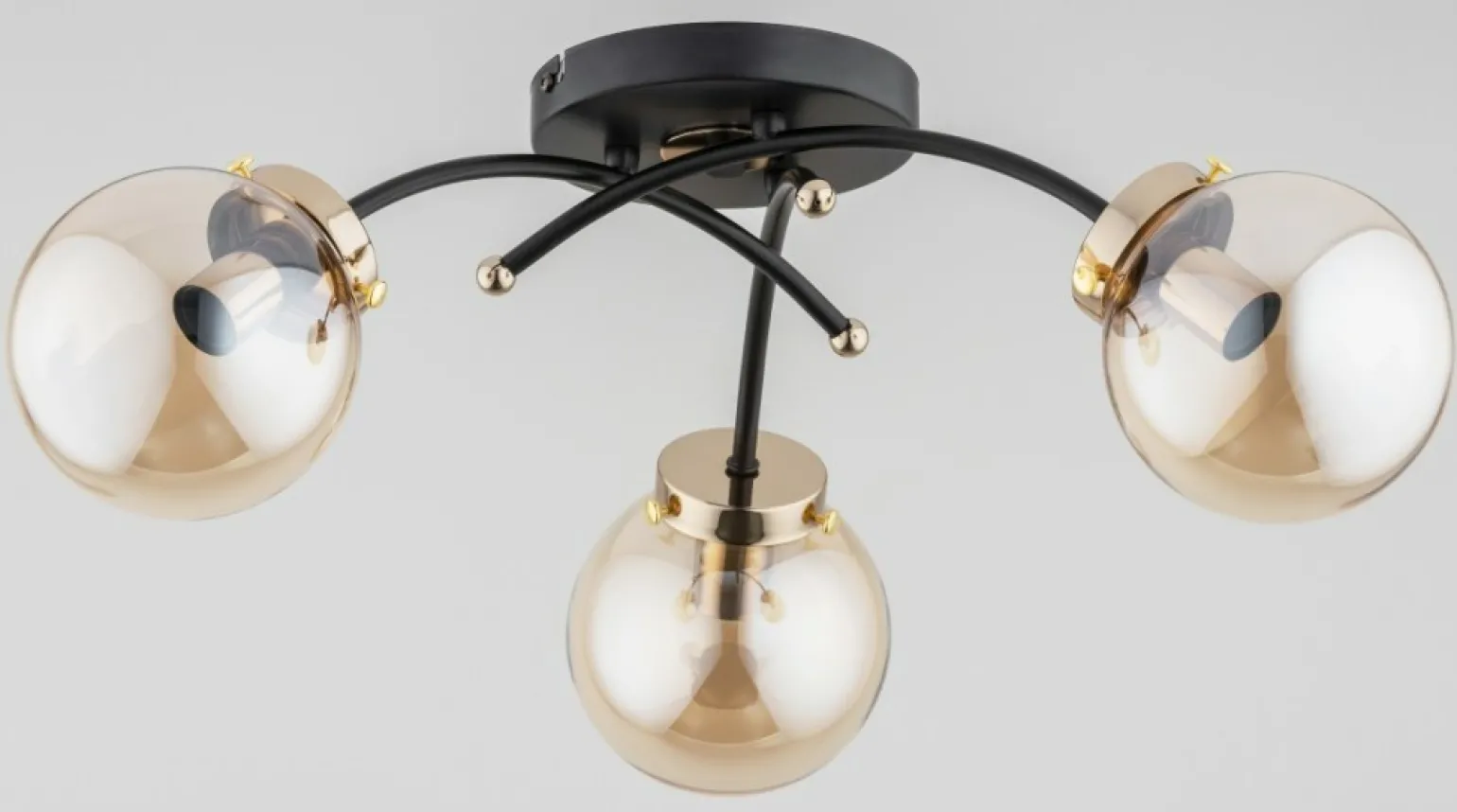 Outlet Czarno-złota lampa sufitowa z kulistymi kloszami AL 63050 | Kaja Żyrandole Nowoczesne