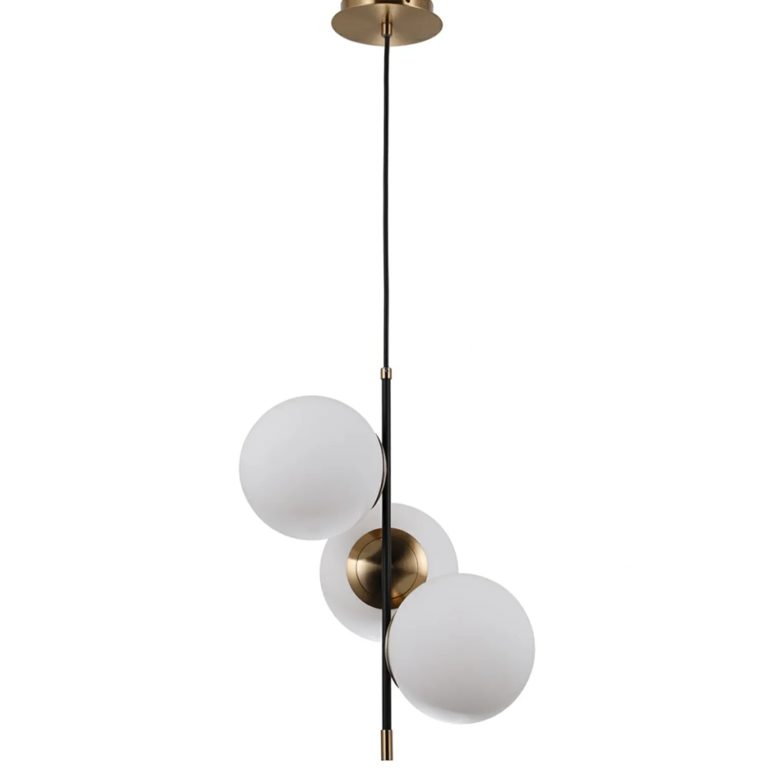Hot Czarno-złota lampa wisząca do kuchni PND-43660-3 STELIA | Kaja Żyrandole Nowoczesne