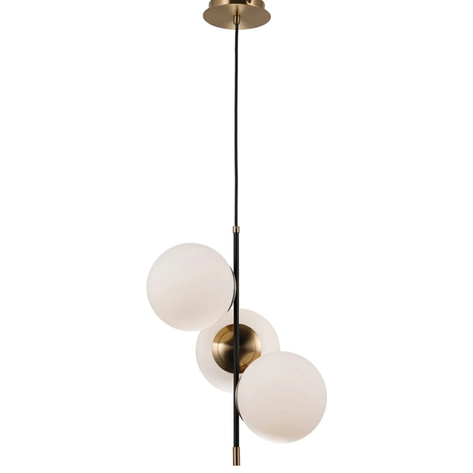 Hot Czarno-złota lampa wisząca do kuchni PND-43660-3 STELIA | Kaja Żyrandole Nowoczesne