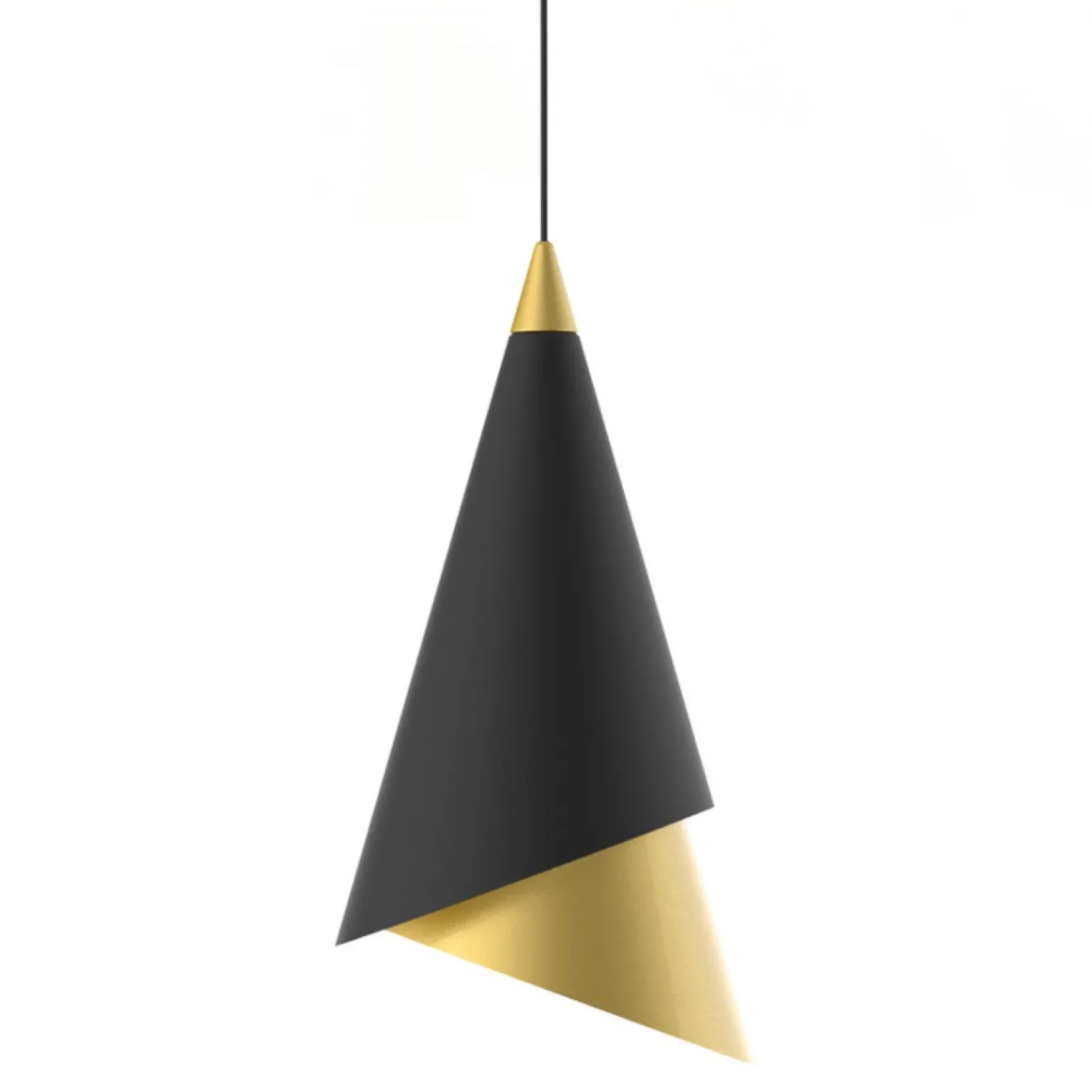 Clearance Czarno-złota lampa wisząca LED PND-433128-1A RAALTO | Kaja Oświetlenie Żyrandole Nowoczesne