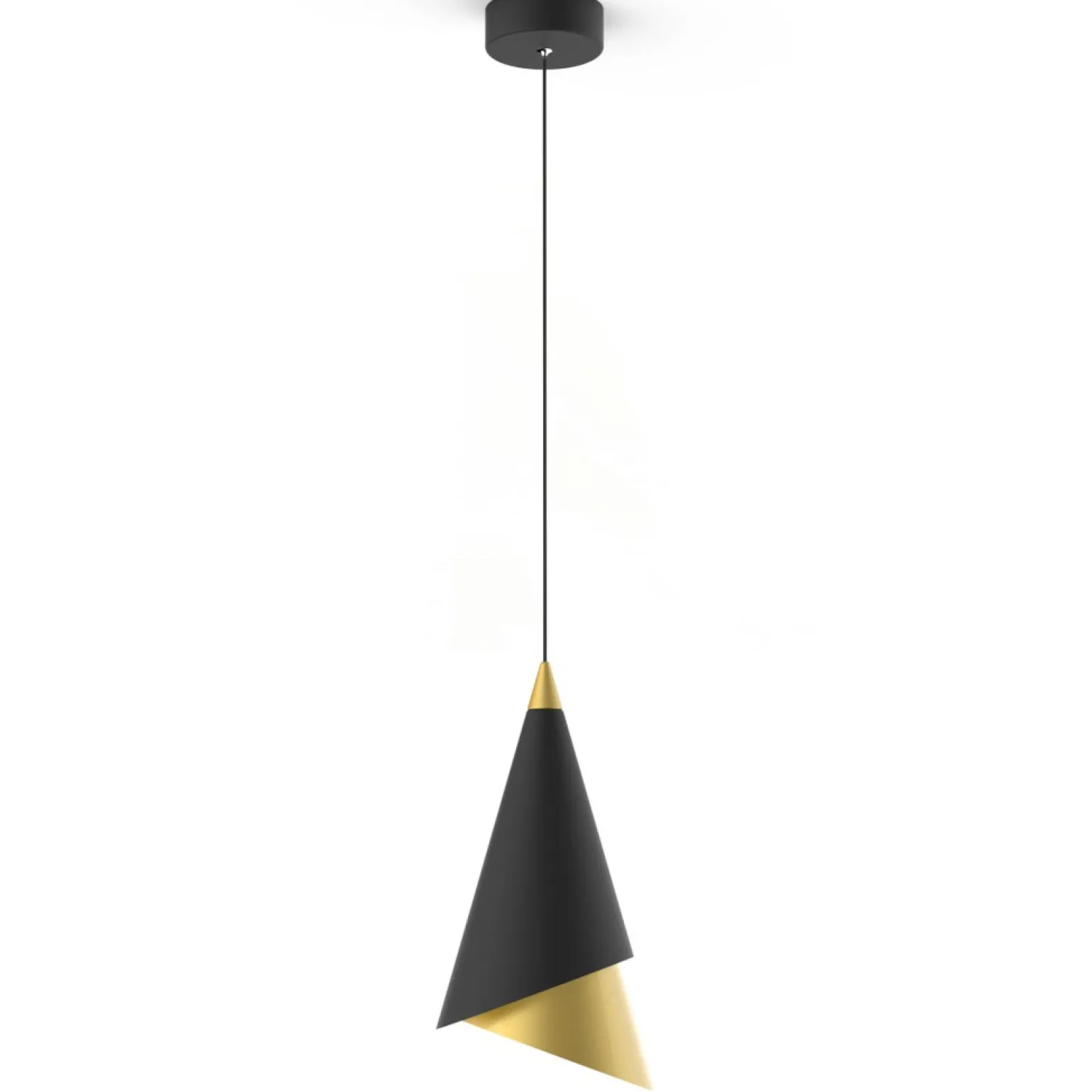 Clearance Czarno-złota lampa wisząca LED PND-433128-1A RAALTO | Kaja Oświetlenie Żyrandole Nowoczesne