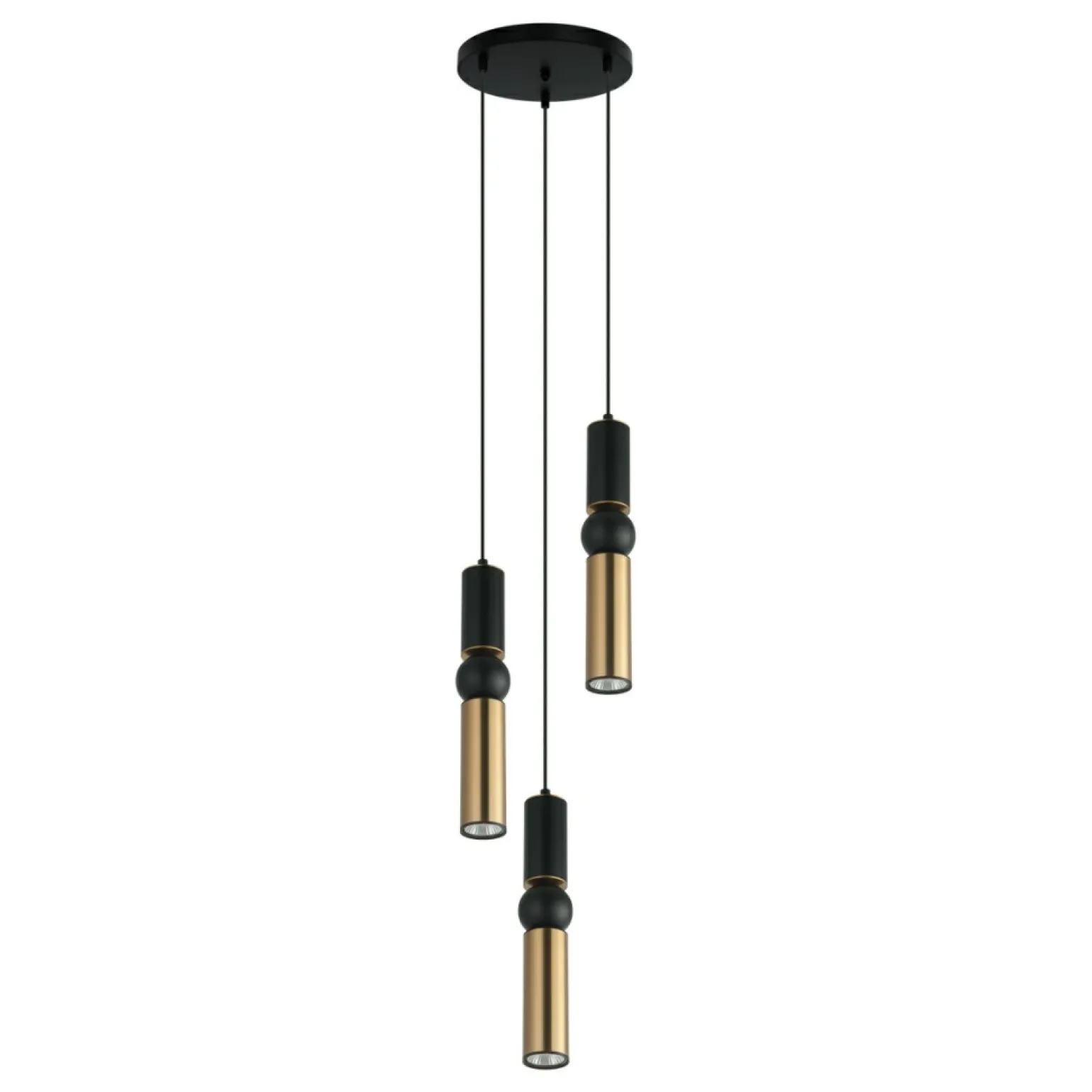 Flash Sale Czarno-złota lampa wisząca PND-14290-3-BK-BRO ISIDORA | Kaja Żyrandole Nowoczesne