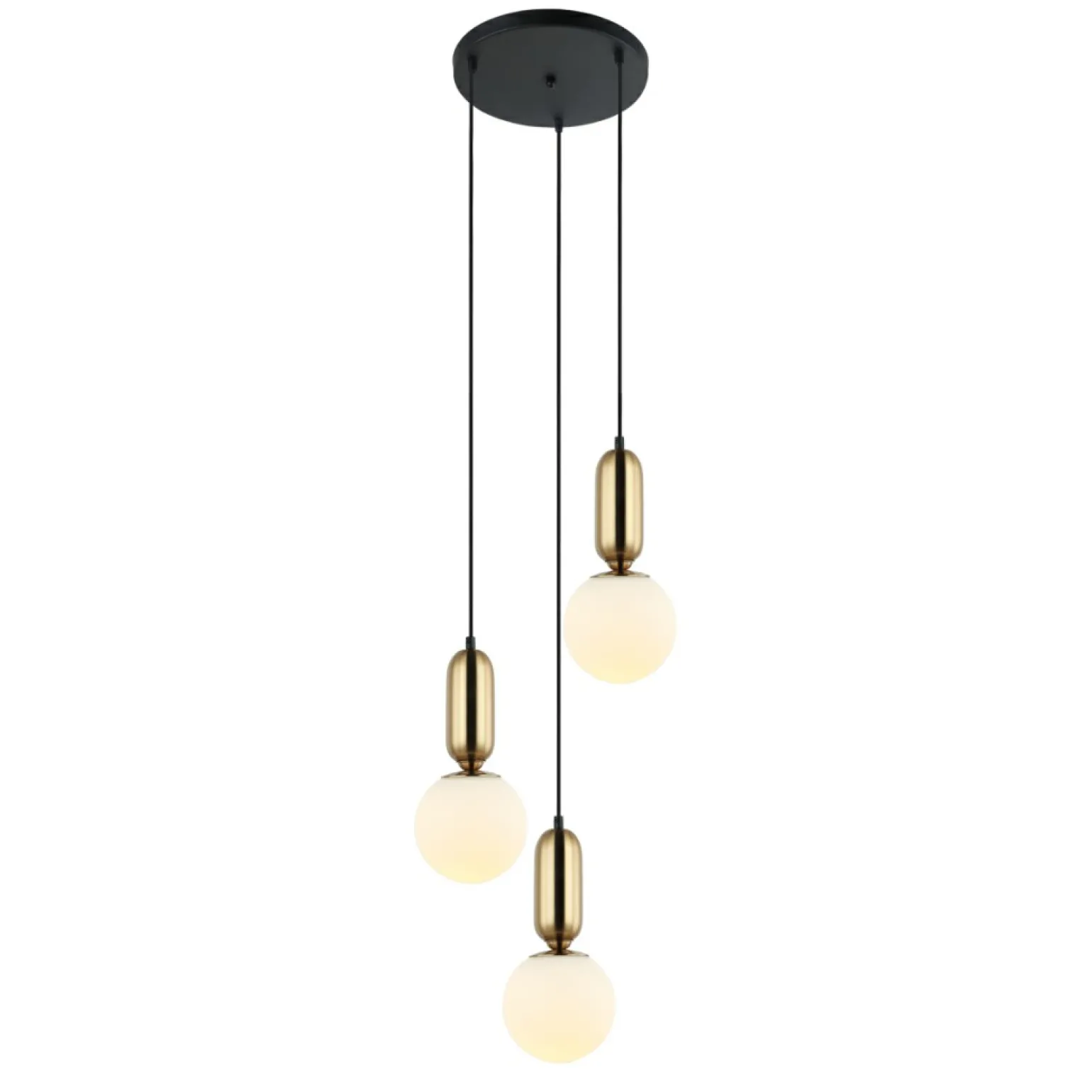 Discount Czarno-złota lampa wisząca PND-02340-3S-BRO ALDEVA | Kaja Oświetlenie Żyrandole Nowoczesne