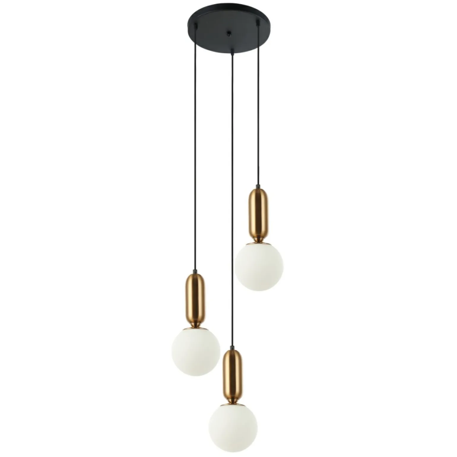 Discount Czarno-złota lampa wisząca PND-02340-3S-BRO ALDEVA | Kaja Oświetlenie Żyrandole Nowoczesne