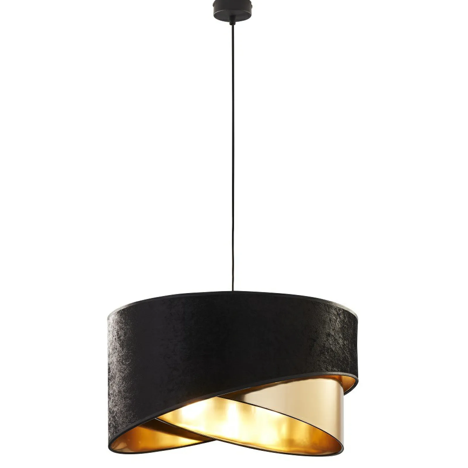 Sklep Kaja Czarno-złota lampa wisząca w stylu glamour TK 6432 z serii TERCINO* Żyrandole Z Abażurem