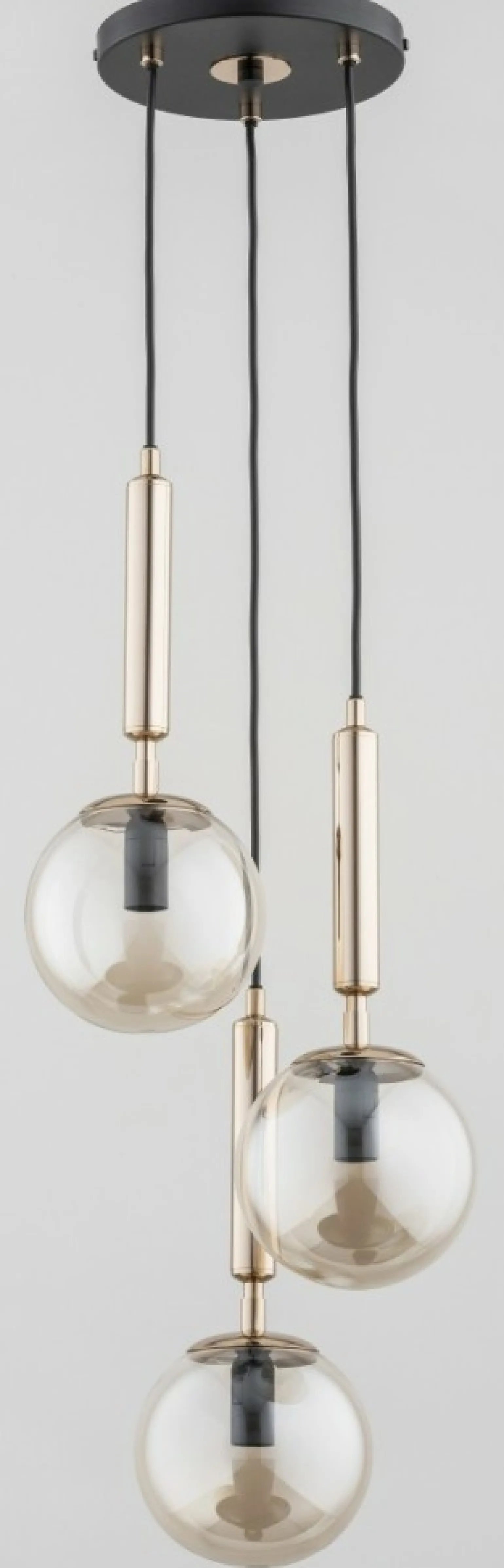 New Czarno-złota lampa wisząca z 3 kloszami AL 63068 | Kaja Żyrandole Nowoczesne