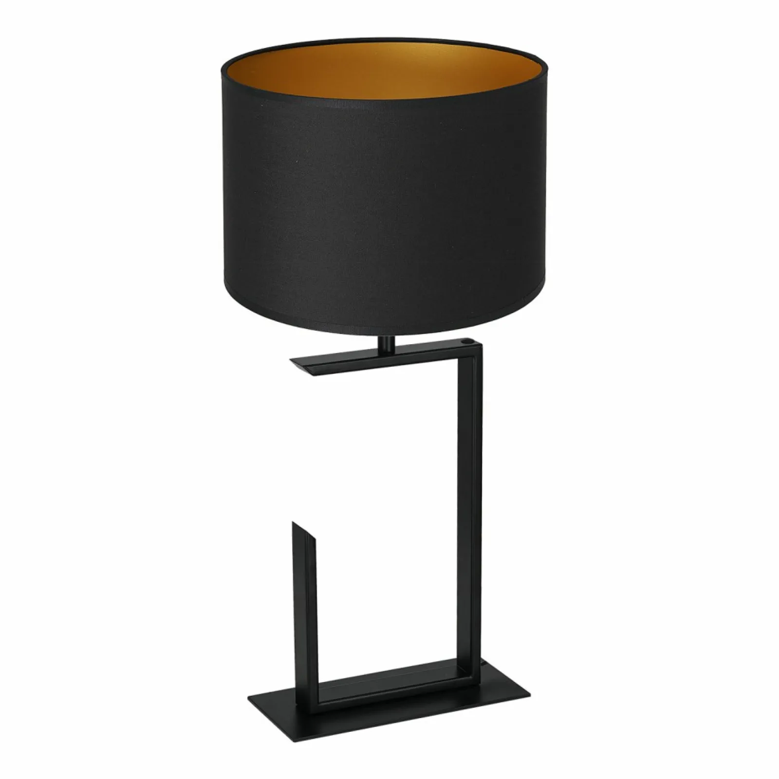 Sklep Kaja Czarno-złota lampka nocna, z dużym gwintem LX 3417 z serii TABLE LAMPS* Lampki Stołowe Z Abażurem | Tradycyjne Lampki Stołowe