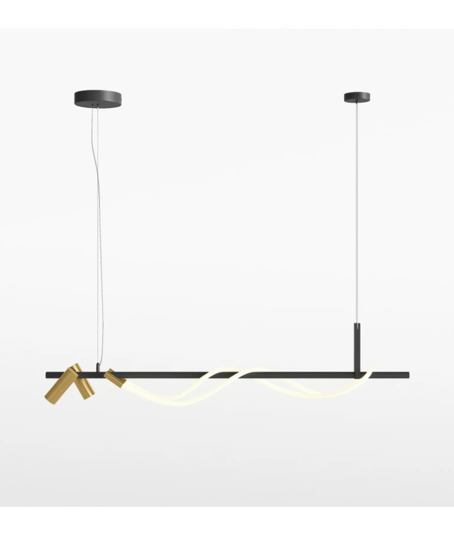 Shop Czarno-złota, nowoczesna lampa wisząca MOD166PL-L30GB3K z serii TAU Żyrandole Nowoczesne