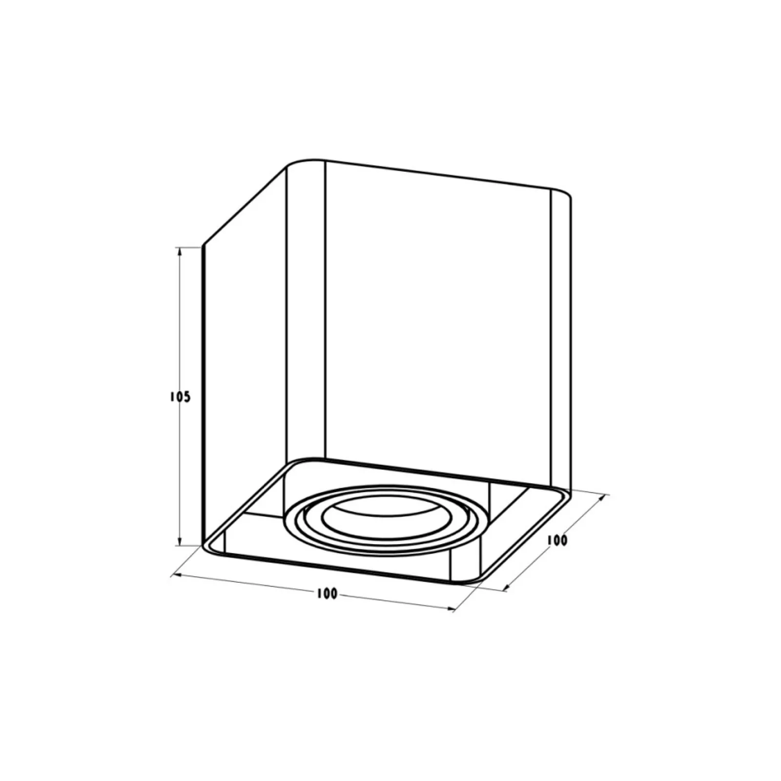 Sklep Kaja Czarny downlight natynkowy GU10 20039-BK QUADRY SL 1 | Kaja* Plafony Nowoczesne