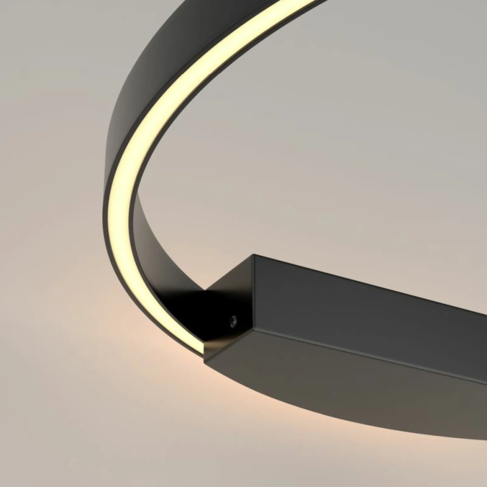 Sklep Kaja Czarny kinkiet, pierścień o średnicy 60cm MOD058WL-L35B3K z serii RIM* Lampy Led