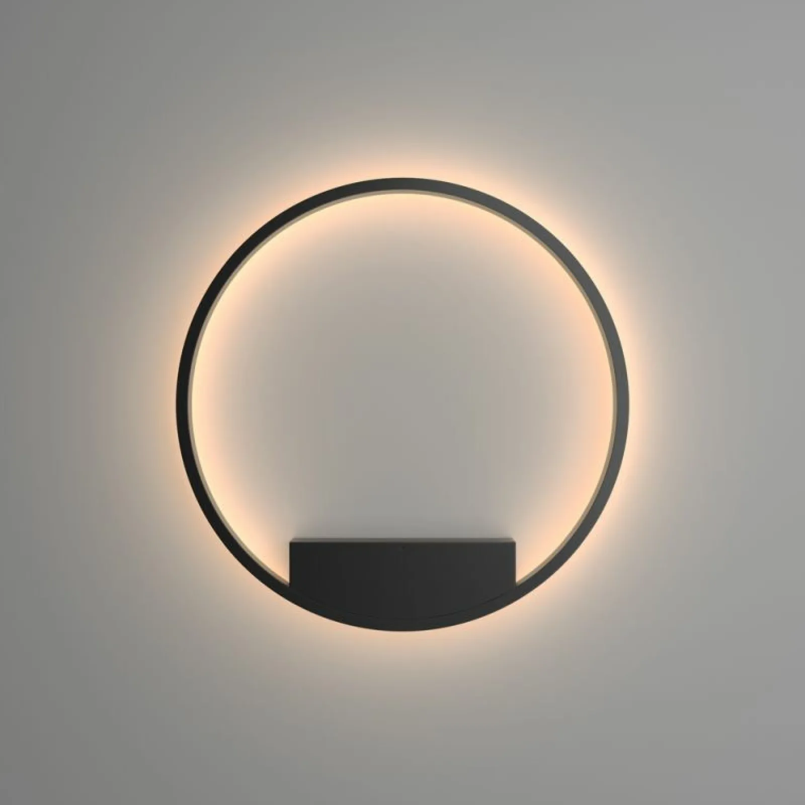 Sklep Kaja Czarny kinkiet, pierścień o średnicy 60cm MOD058WL-L35B3K z serii RIM* Lampy Led
