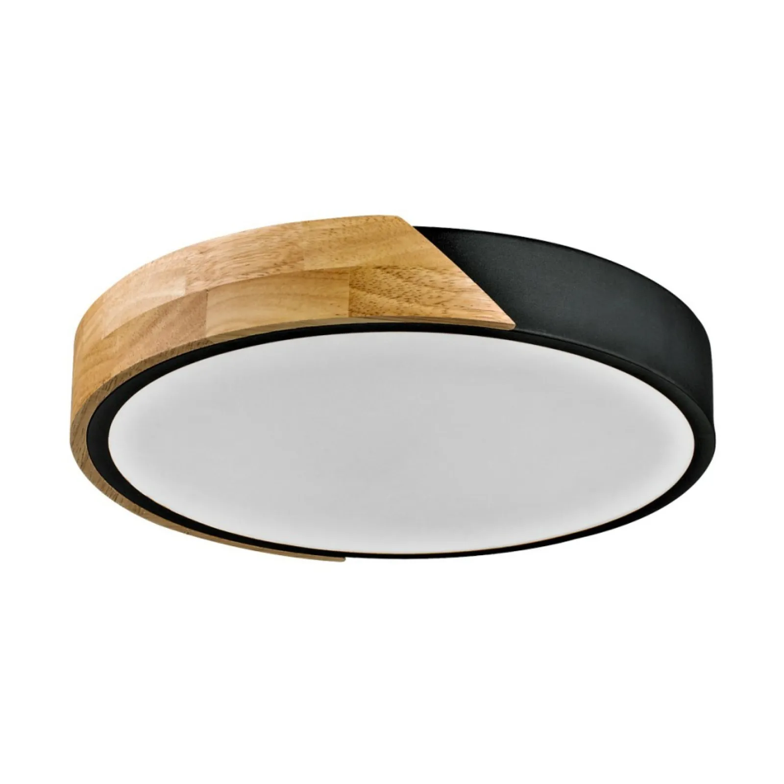 Sklep Kaja Czarny plafon sufitowy, z drewnem PLF-13186-BK-WO z serii NASTRO* Lampy Led | Plafony Nowoczesne