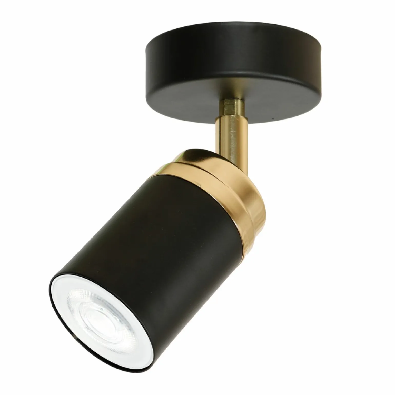 Shop Czarny reflektor ze złotym elementem ozdobnym LX 5163 z serii RENO Żyrandole Nowoczesne