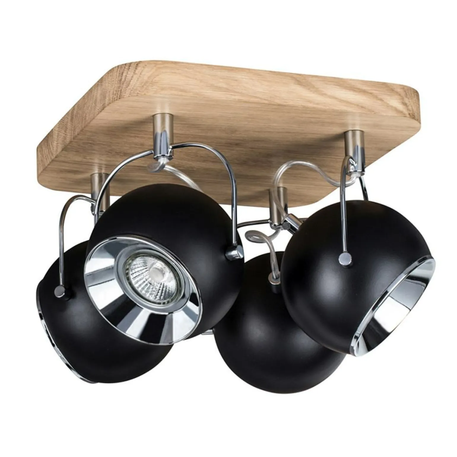 Outlet Dębowa lampa sufitowa z reflektorami 5133474 BALL WOOD | Kaja Żyrandole Nowoczesne