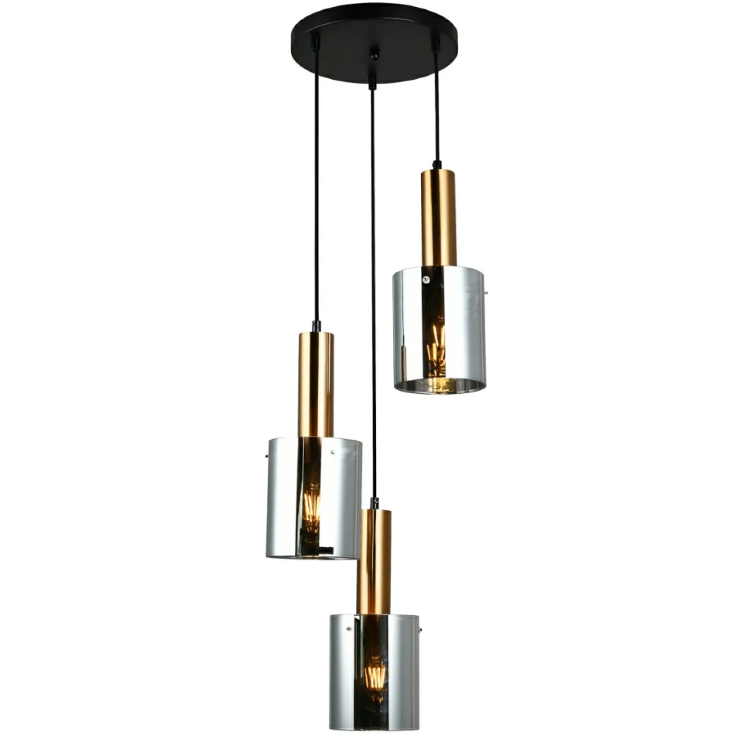 Cheap Dekoracyjna lampa do jadalni PND-5581-3A-BRO+SG SARDO | Kaja Żyrandole Nowoczesne