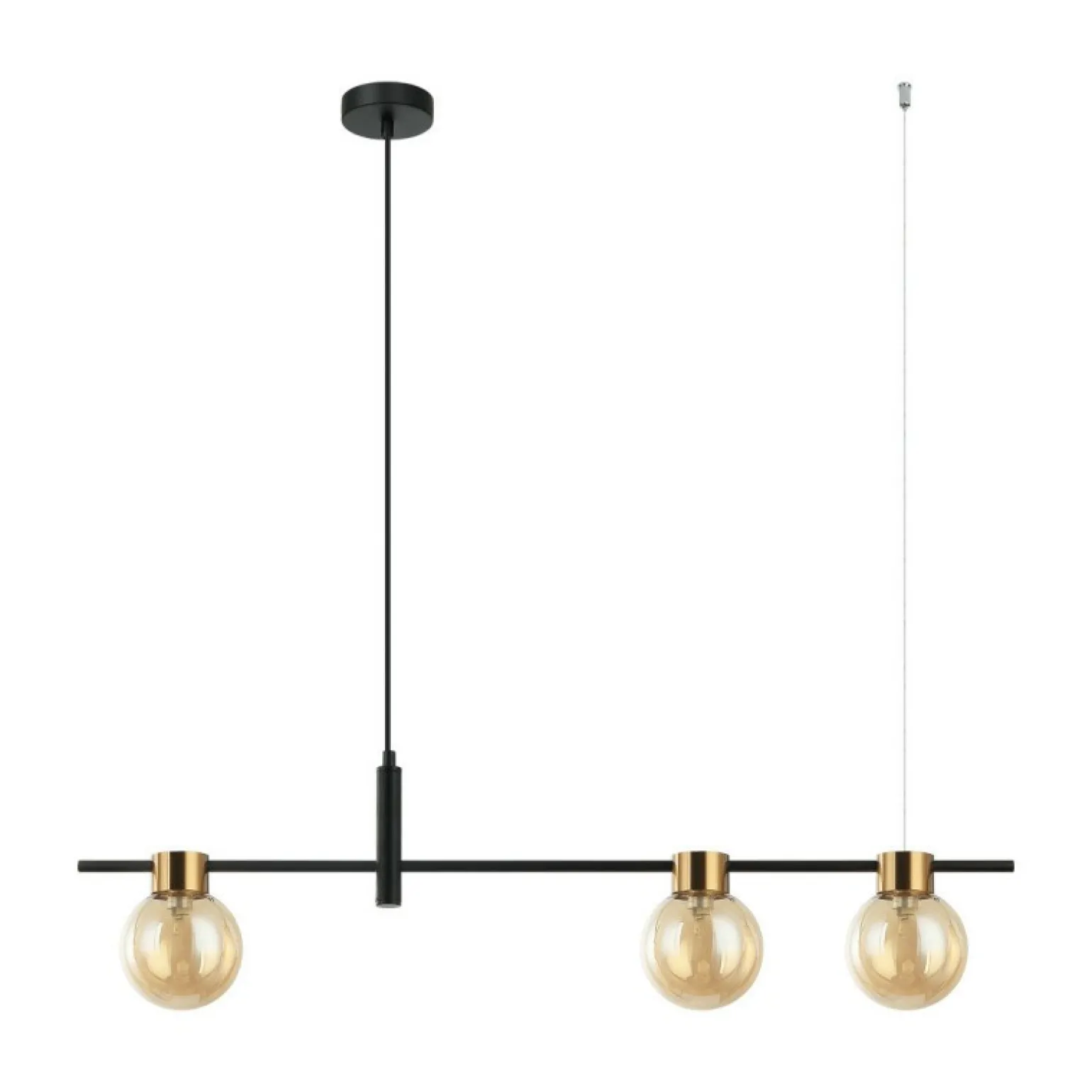 New Dekoracyjna lampa idealna nad stół PND-5225-3-BK-AMB z serii BLETTER Żyrandole Nowoczesne