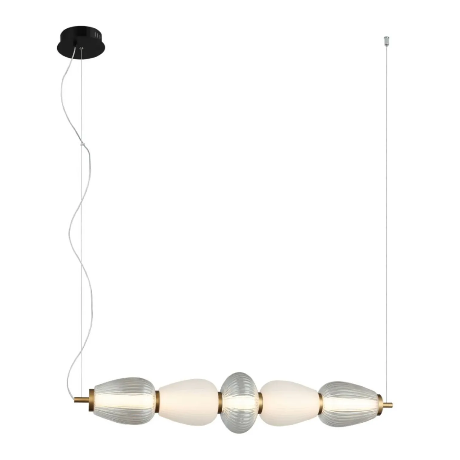 New Dekoracyjna lampa LED nad stół w jadalni PND-74937-5-BK GASTEL | Kaja Żyrandole Nowoczesne