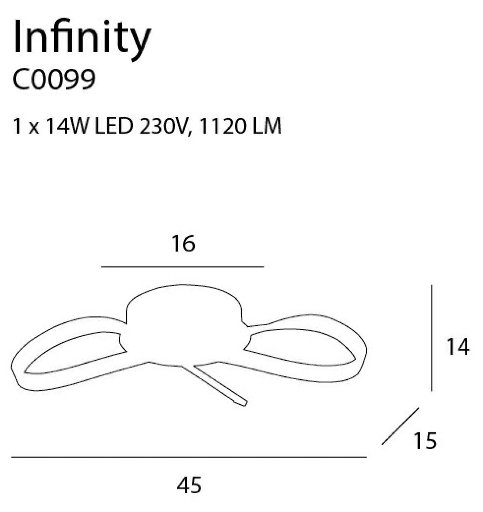 Sklep Kaja Dekoracyjna lampa sufitowa LED do sypialni MX C0099 INFINITY | Kaja* Lampy Led | Plafony Nowoczesne