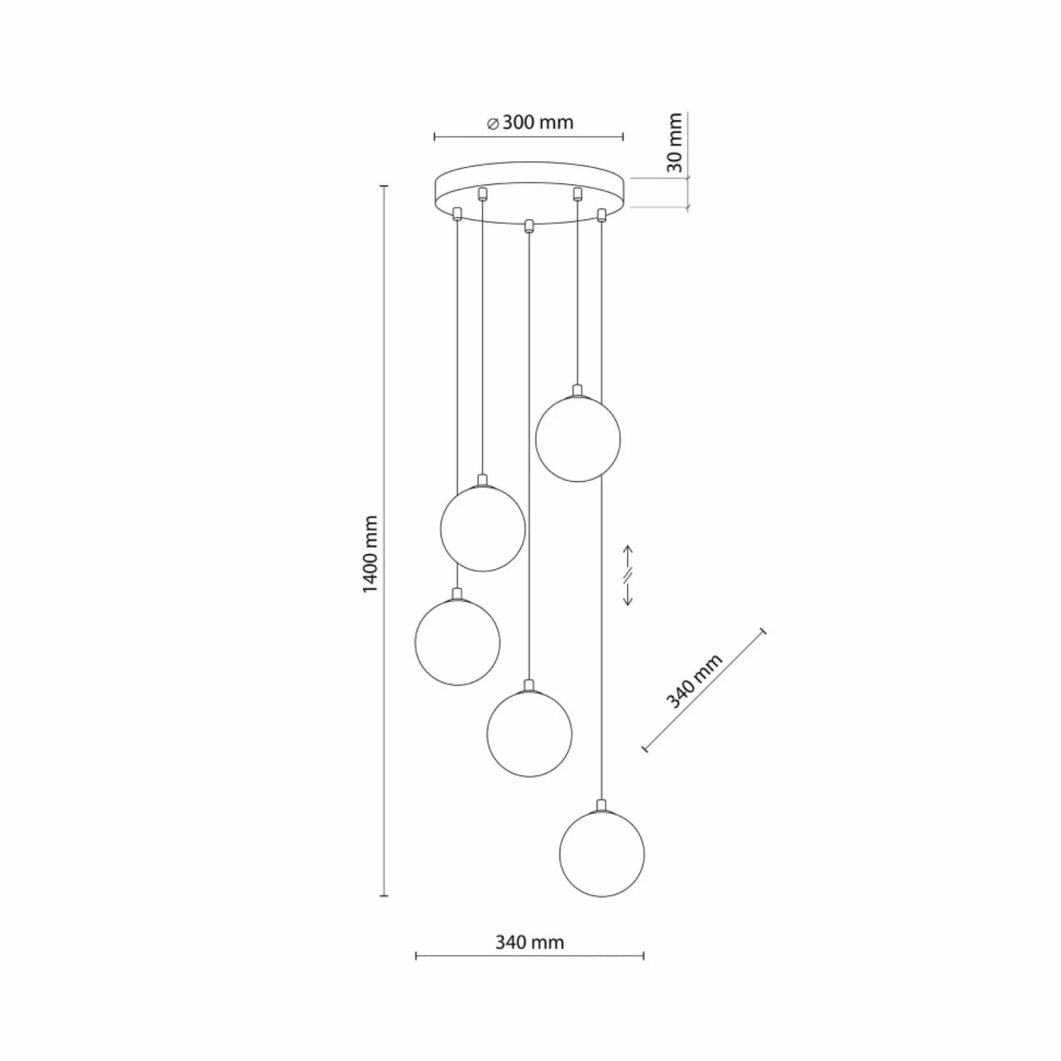 Clearance Dekoracyjna lampa wisząca do salonu loft TK 5747 z serii ELENA | Kaja Żyrandole Nowoczesne
