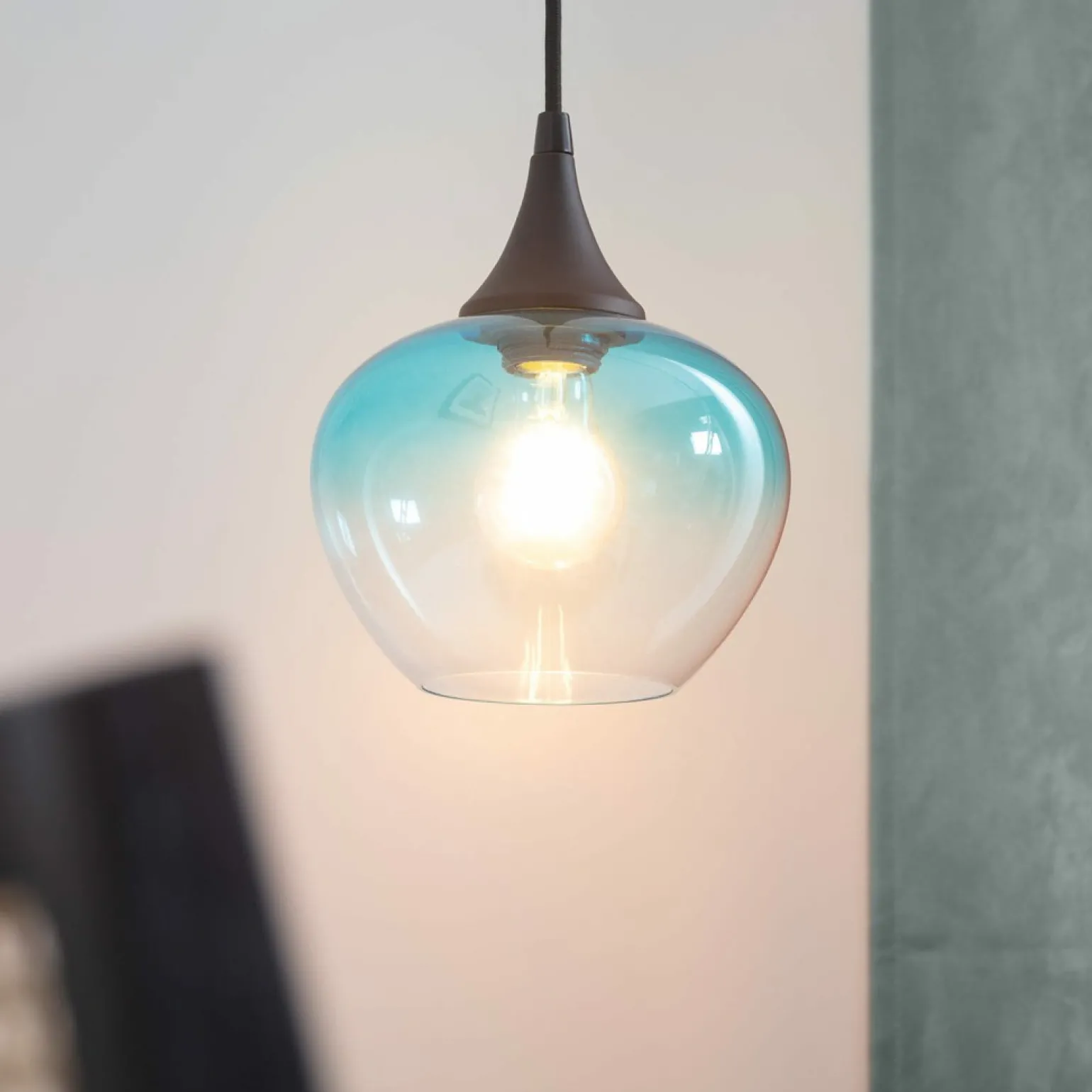 Best Sale Dekoracyjna lampa wisząca, kolorowy klosz ABR-BSE27 BLUESKY | Kaja Żyrandole Nowoczesne