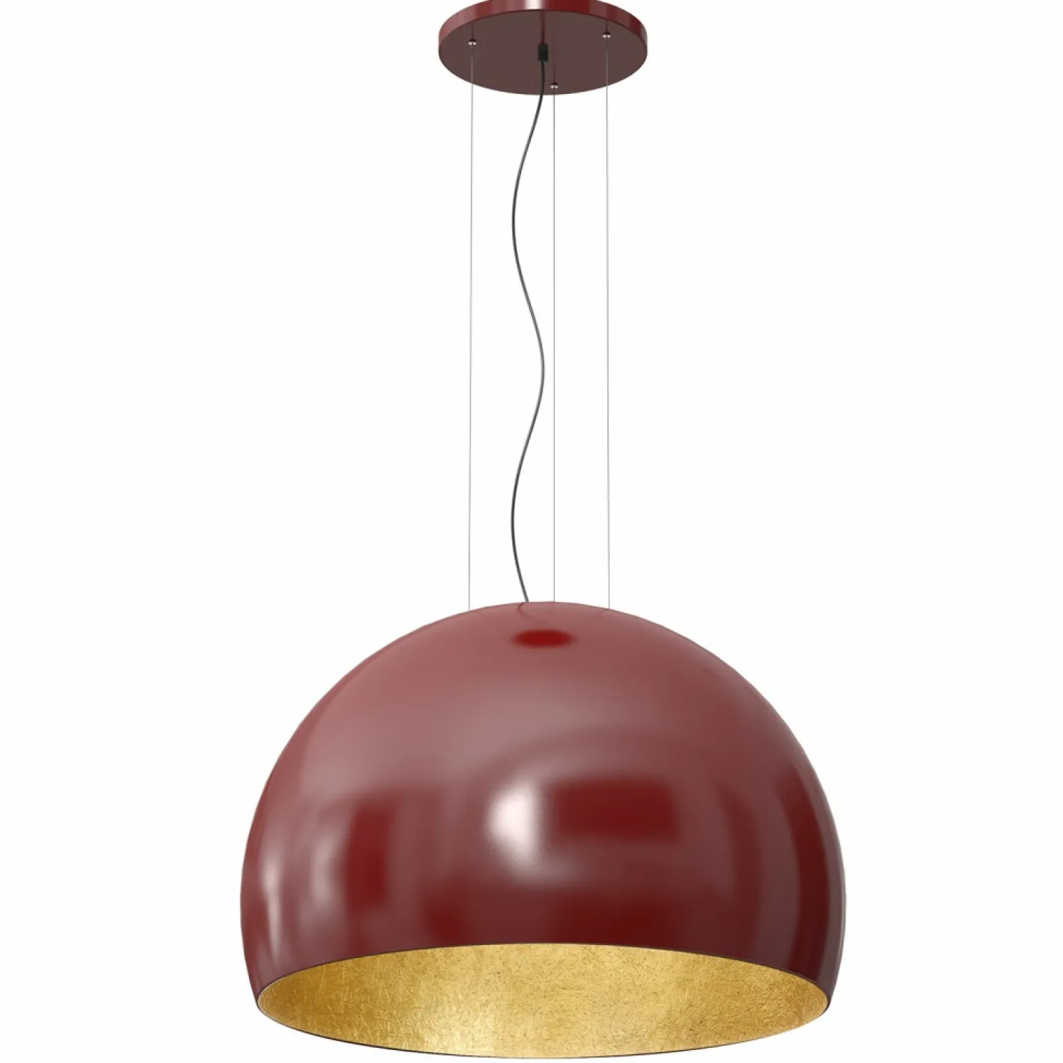 Shop Dekoracyjna lampa wisząca z bordowym kloszem LX 1690 z serii COMPO Żyrandole Nowoczesne